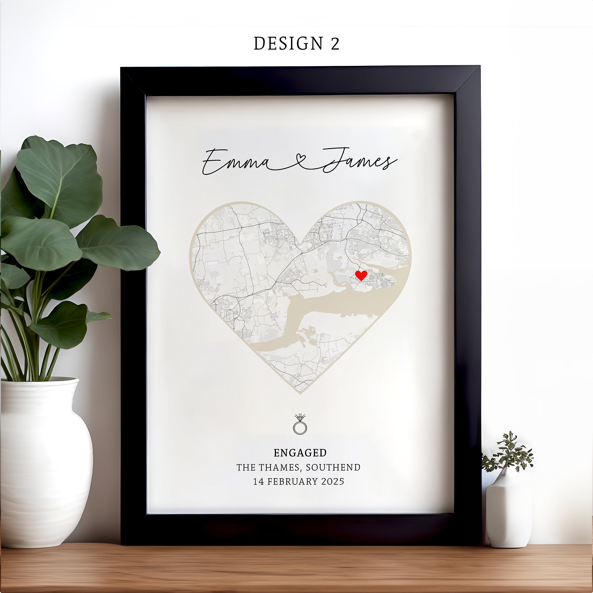 Engagement Print, Engagement Gift, Gift For Engaged Couple, Personalized Map Print, Engagement Gift For Her, Engagement Gifts