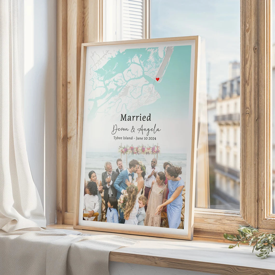 Wedding Map and Image , Wedding Gift, Gift For Engaged Couple, Personalised Map Print, Engagement Gift For Her - Digital File