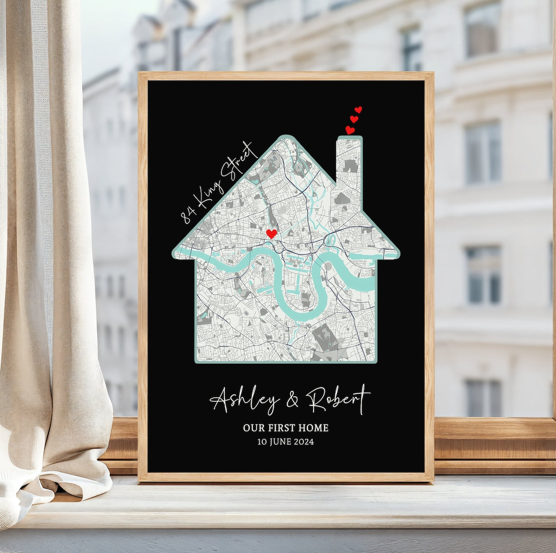 Custom Housewarming Gift, New Home Gift, Personalised Home Map, First Time Home Buyer, First Home Gift, Our First Home, House Name Print