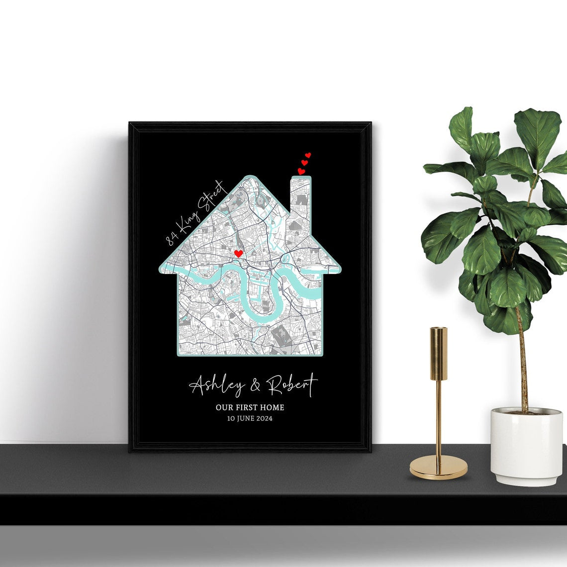 Custom Housewarming Gift, New Home Gift, Personalised Home Map, First Time Home Buyer, First Home Gift, Our First Home, House Name Print