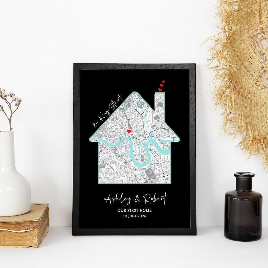 Custom Housewarming Gift, New Home Gift, Personalised Home Map, First Time Home Buyer, First Home Gift, Our First Home, House Name Print