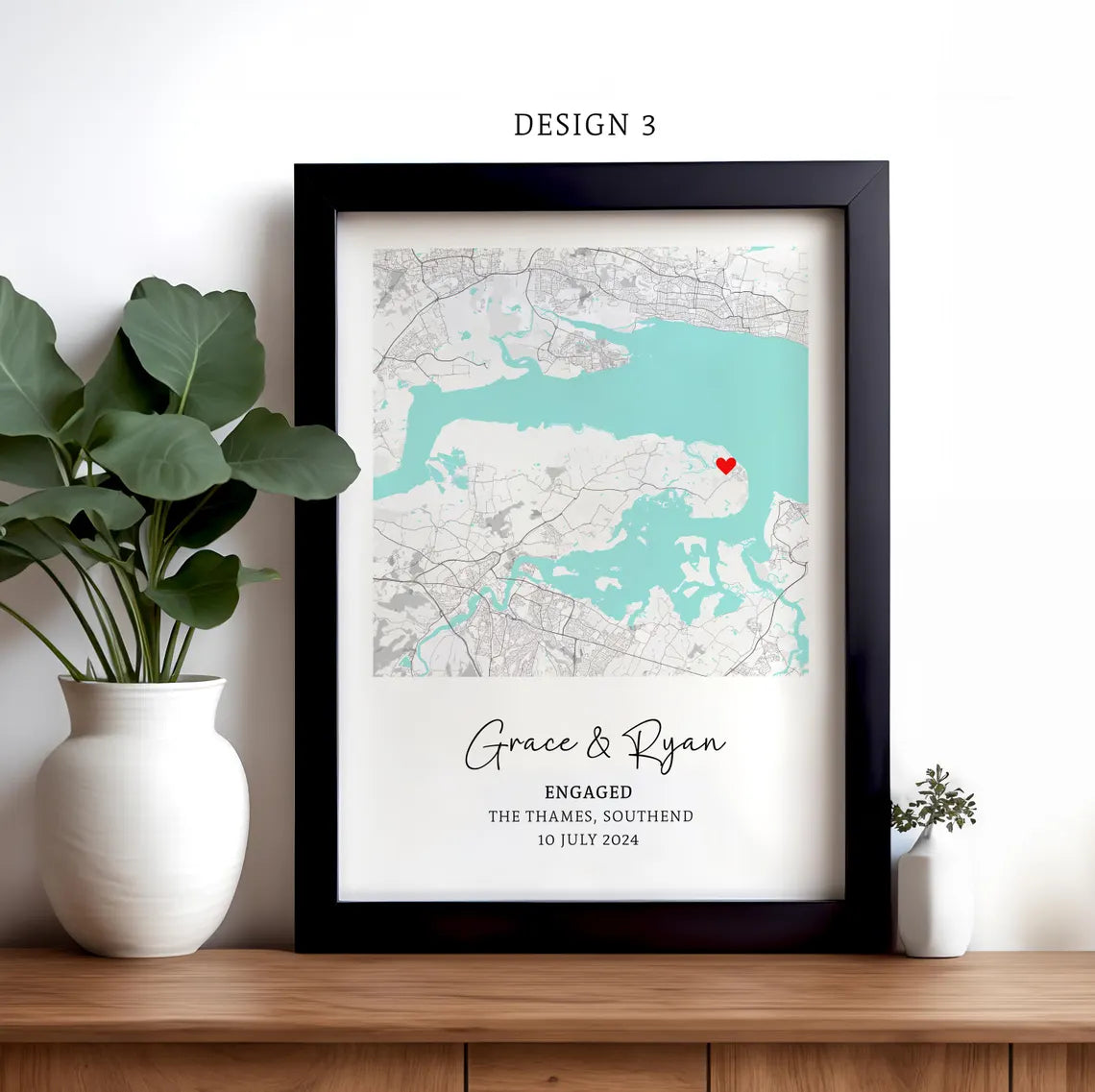 Engagement Image & Map Print, Engagement Print, Gift For Engaged Couple, Personalised Map Print, Engagement Gift For Her, Engagement Poster