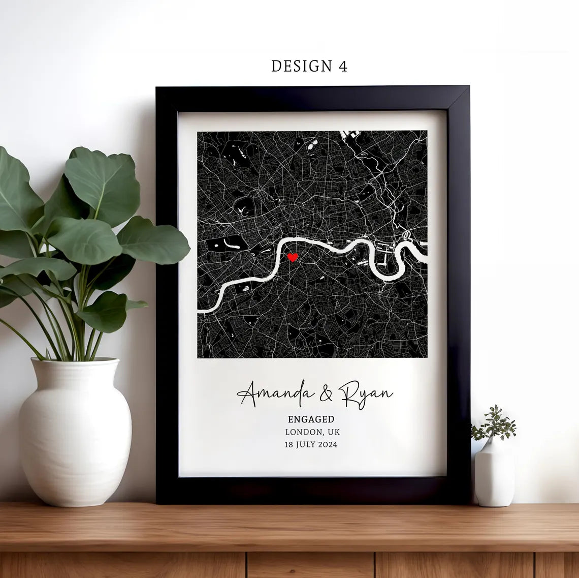 Engagement Image & Map Print, Engagement Print, Gift For Engaged Couple, Personalised Map Print, Engagement Gift For Her, Engagement Poster