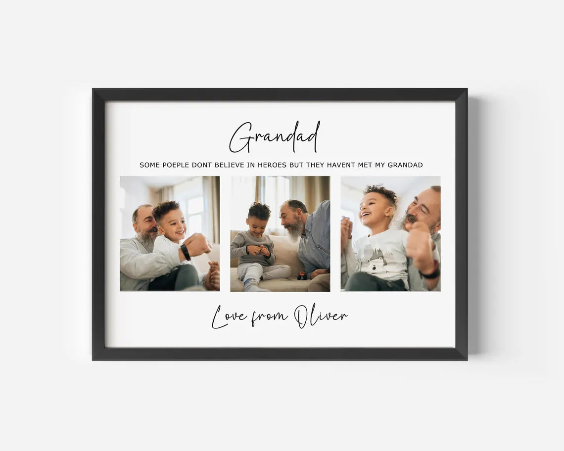 Grandad Photo Print, Christmas Photo Gift For Grandad, Christmas Gift For Dad, Daddy Gift Print, Grandma photo, Grandparents Photo Gift