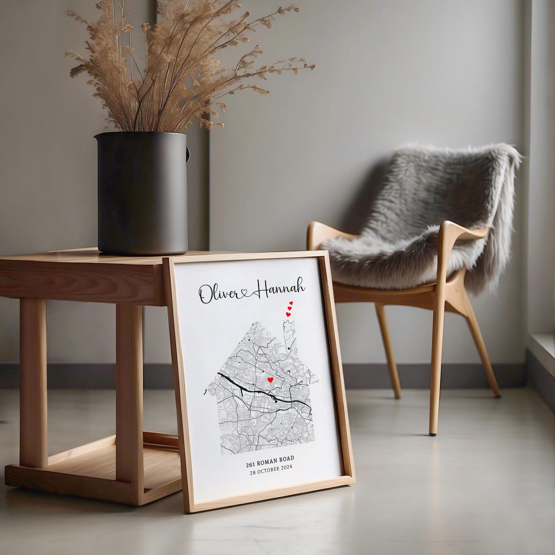 First Home Gift, Personalised Housewarming Print, Custom Home Map with House Name, Our First Home Art