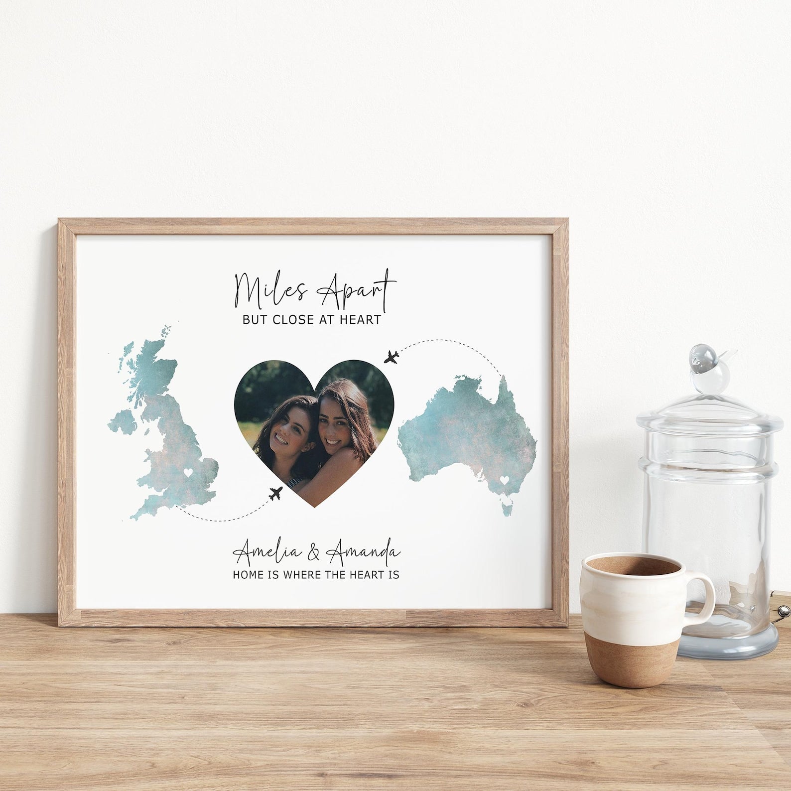 Family and Friends Long Distance Personalised Photo Gift, Moving Country, Going Away Present, Memorable Sentimental Friendship Keepsake Gift - Digital File