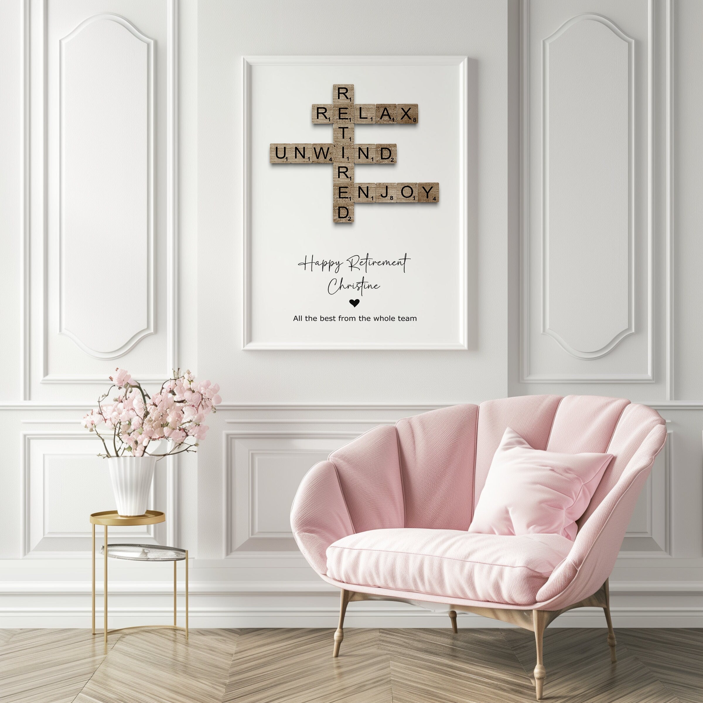 Personalised Scrabble Print, Personalized Letter Tile Family Wall Art, Retirement Gift, Family Gift, Mum Dad Gran Gift, Birthday Gift - Digital File