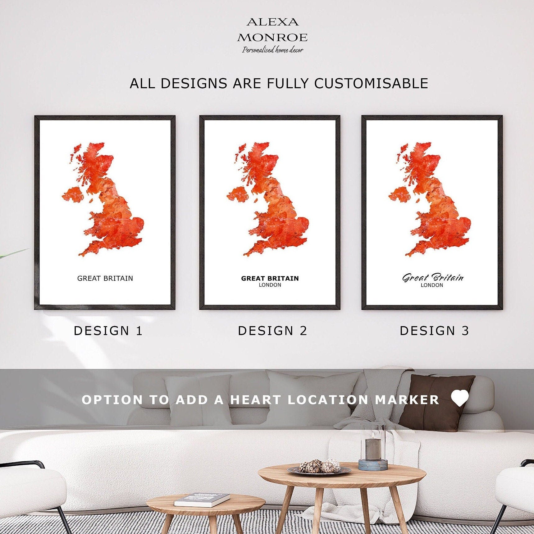 Set of 3 Personalised Watercolour Maps - Any Three Countries, Custom Map Print, Home Wall Art, New Home Gift, Friend Gift