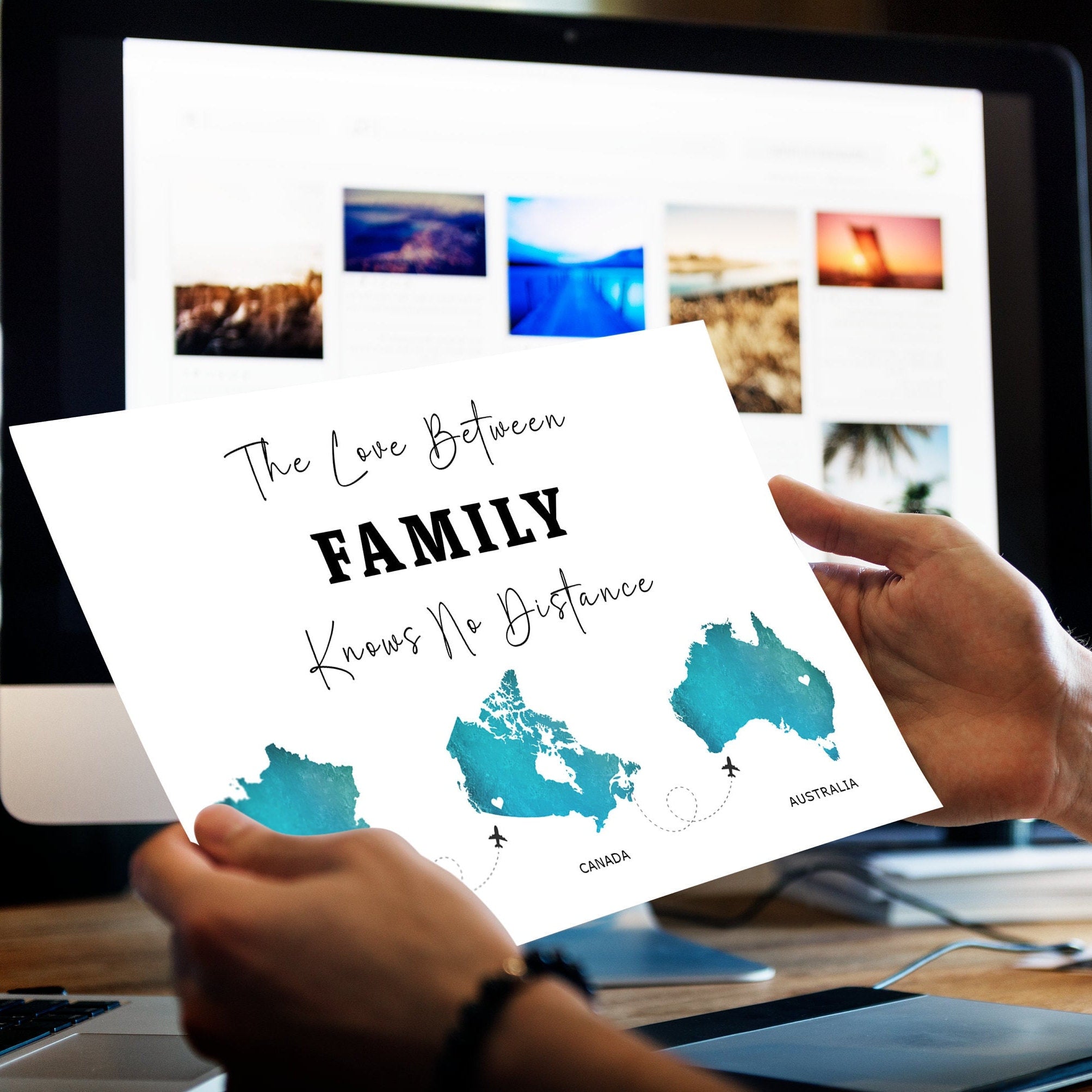 Personalised Family Gift, Long Distance Gift, Custom Family Map Print, Moving Away Gift, Going Away Gift For Friend, Love Between Family