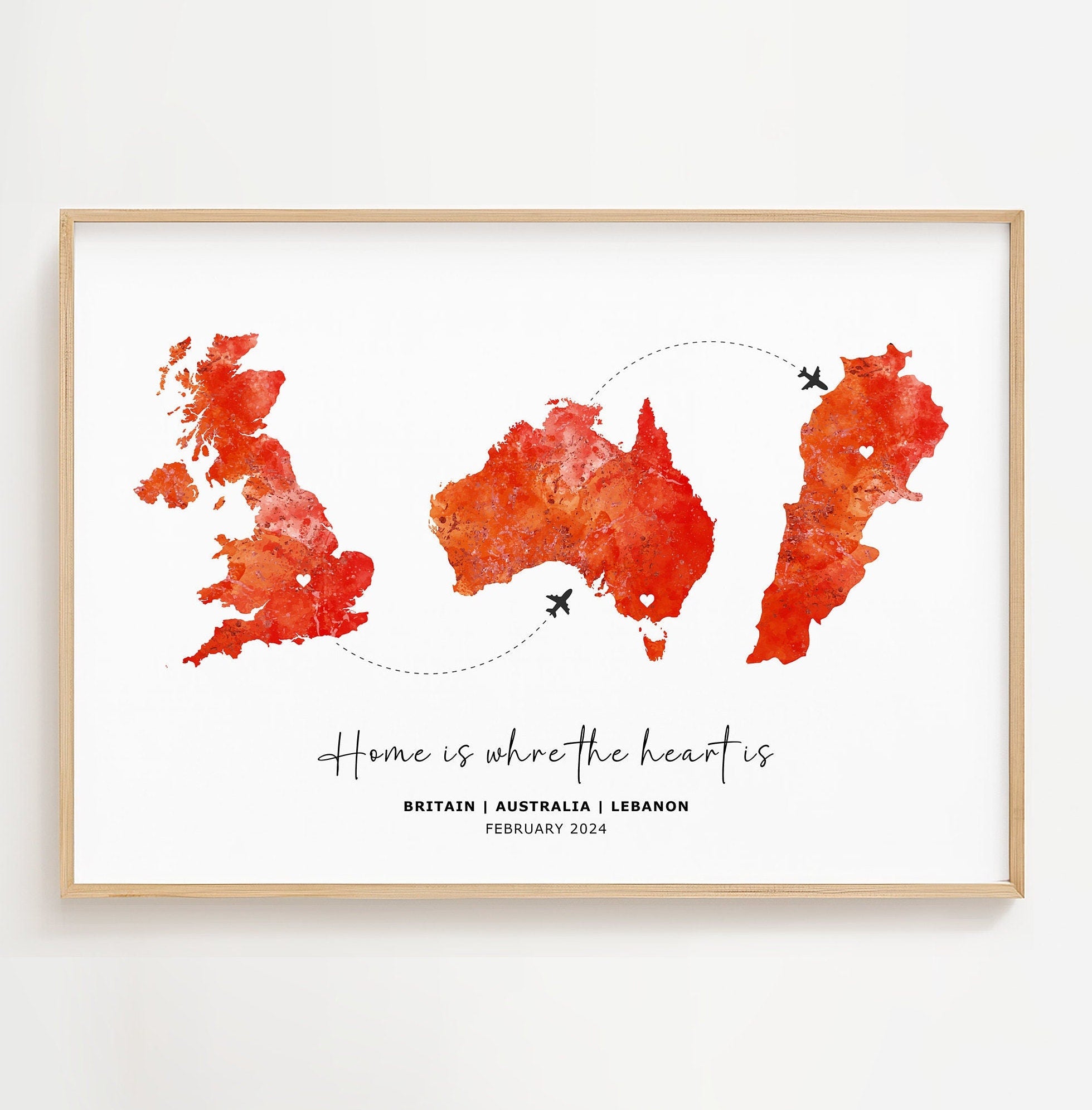 Leaving Gift, Moving away Gift, Travel Map Gift, Long Distance Relationship, Friendship Personalized Keepsake, Personalised Map Print