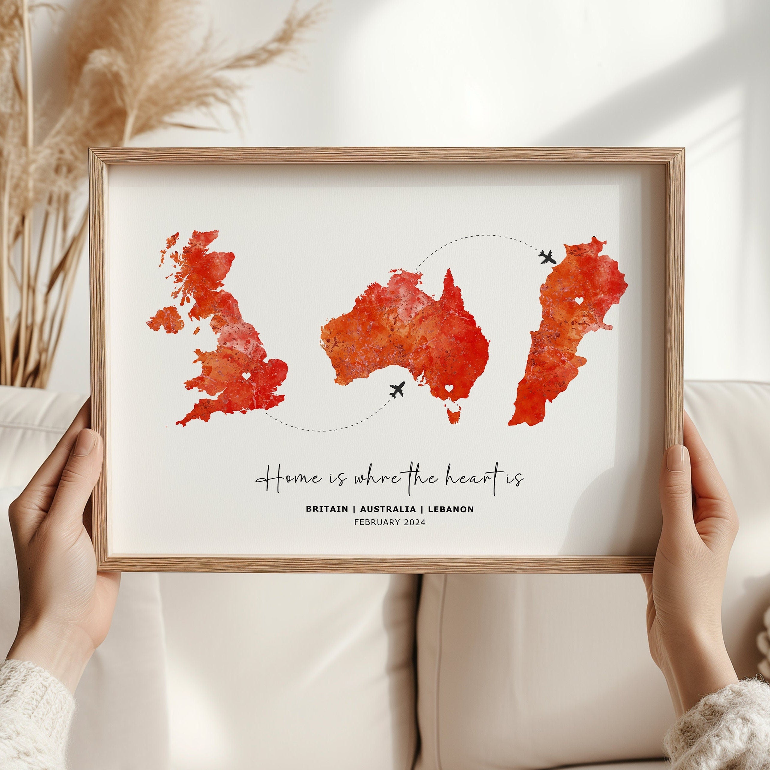 Leaving Gift, Moving away Gift, Travel Map Gift, Long Distance Relationship, Friendship Personalized Keepsake, Personalised Map Print