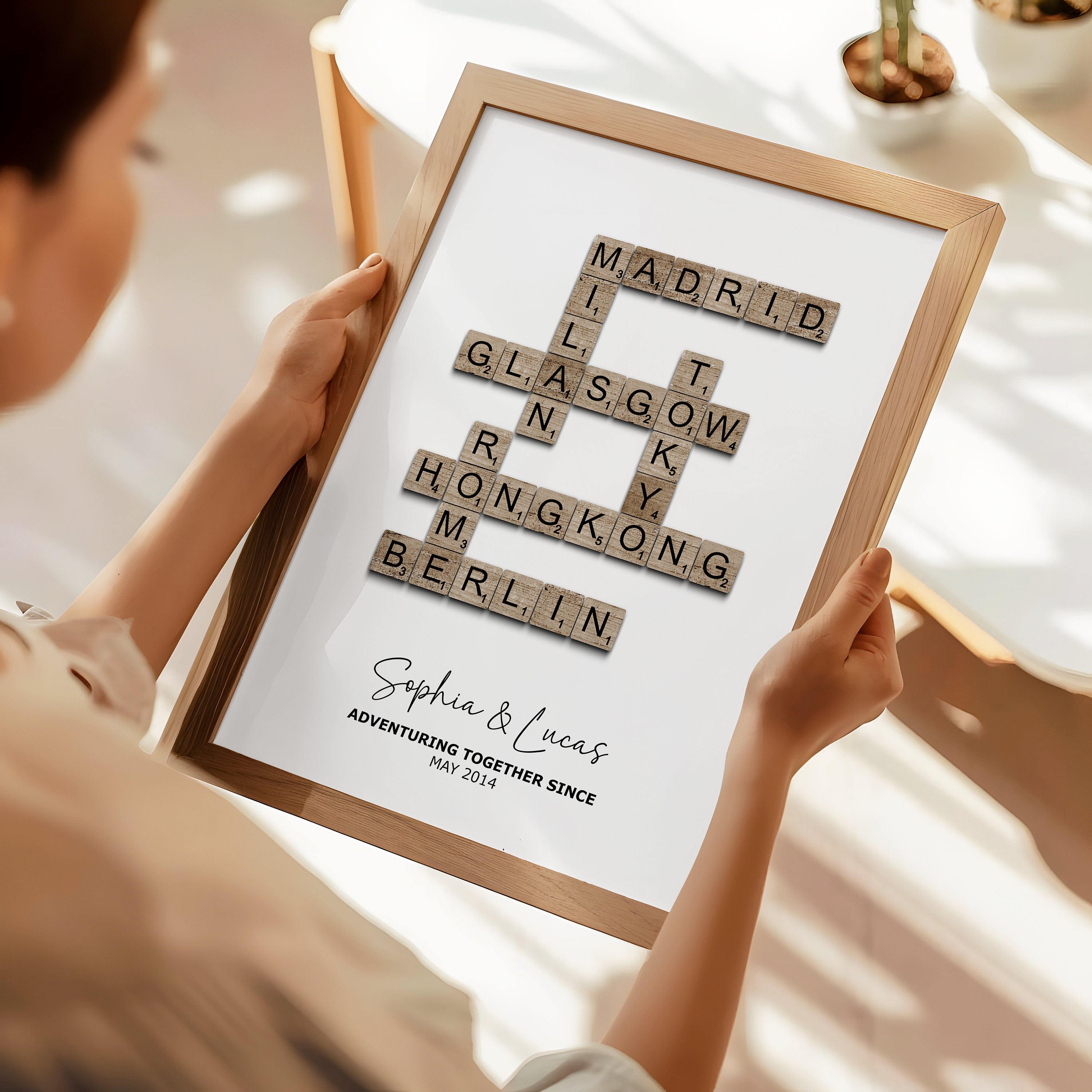 Custom Scrabble Print, Personalized Letter Tile Family Wall Art, Retirement Gift, Family Gift, Mum Dad Gran Gift, Birthday Gift