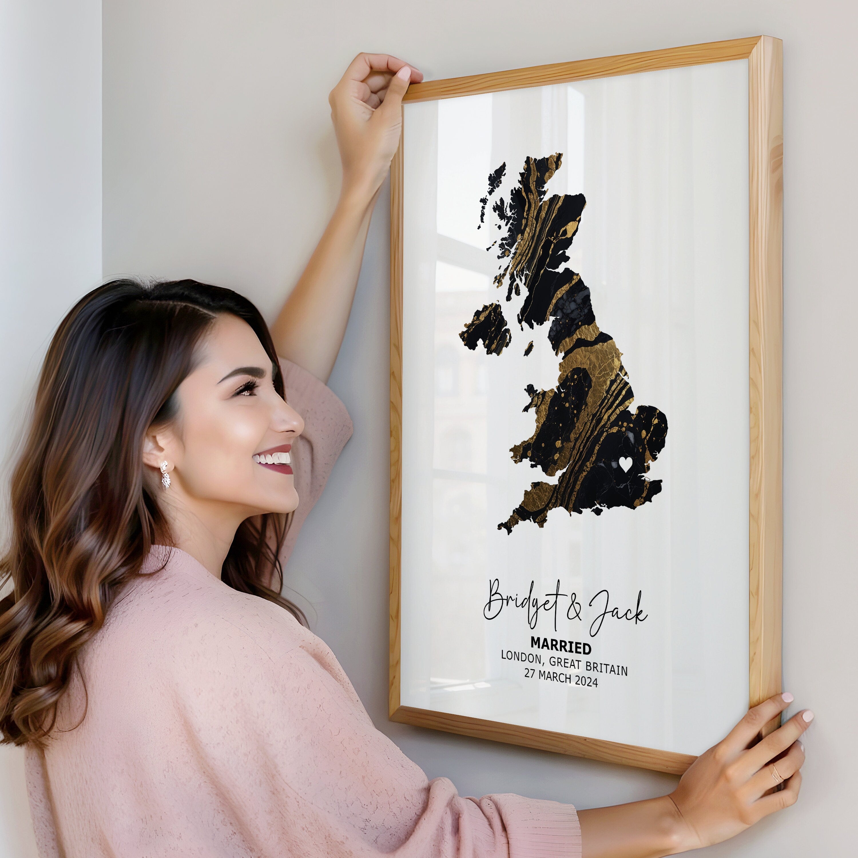 Wedding Map Print, Wedding Gift For Bride, Personalised Map Print, Gift For Couple, Gift For Husband, Wedding Map Print