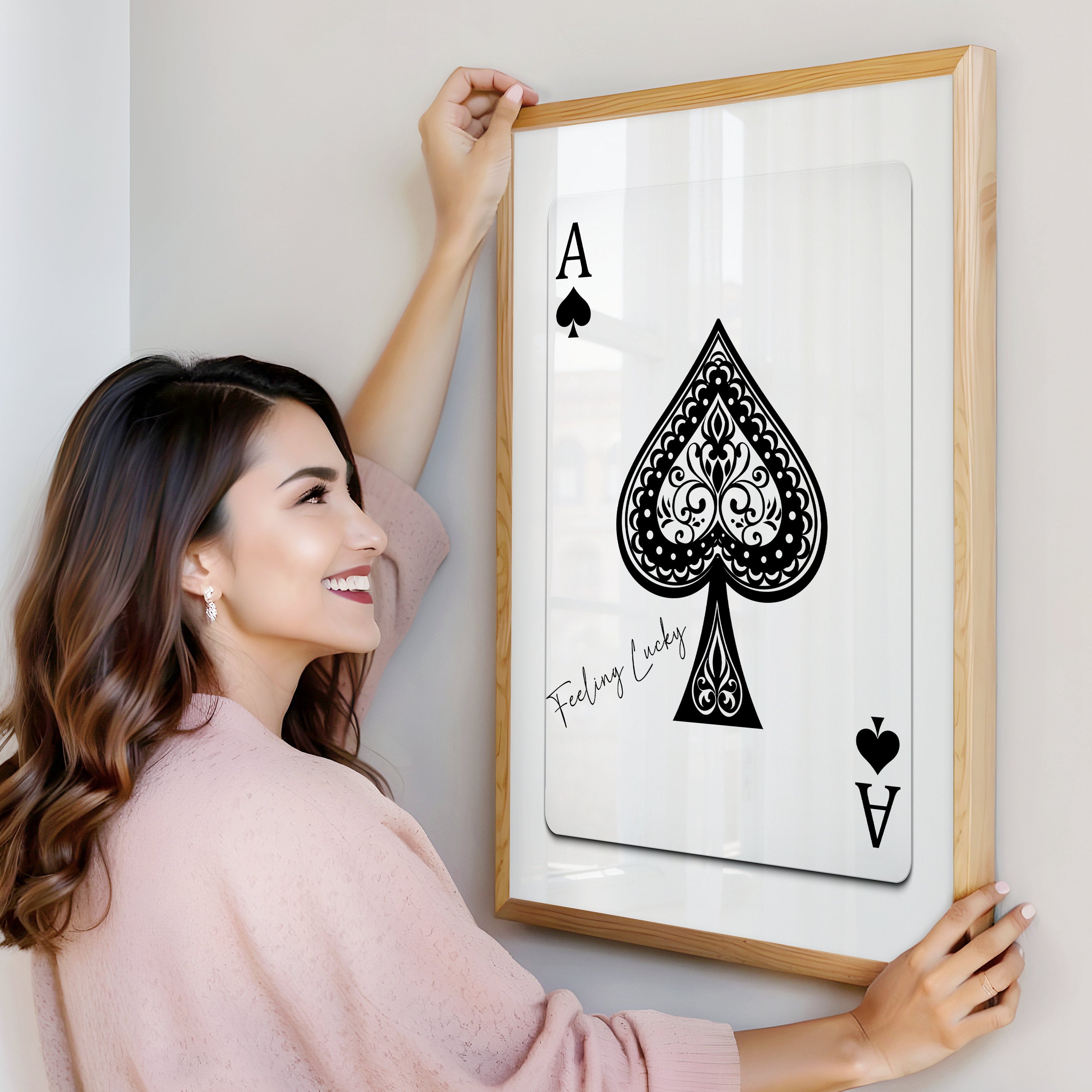 Ace of Spades Print, Playing Cards Poster, Retro Art Print, Gift Print, Trendy Bar Kitchen Aesthetic Wall Decor Print