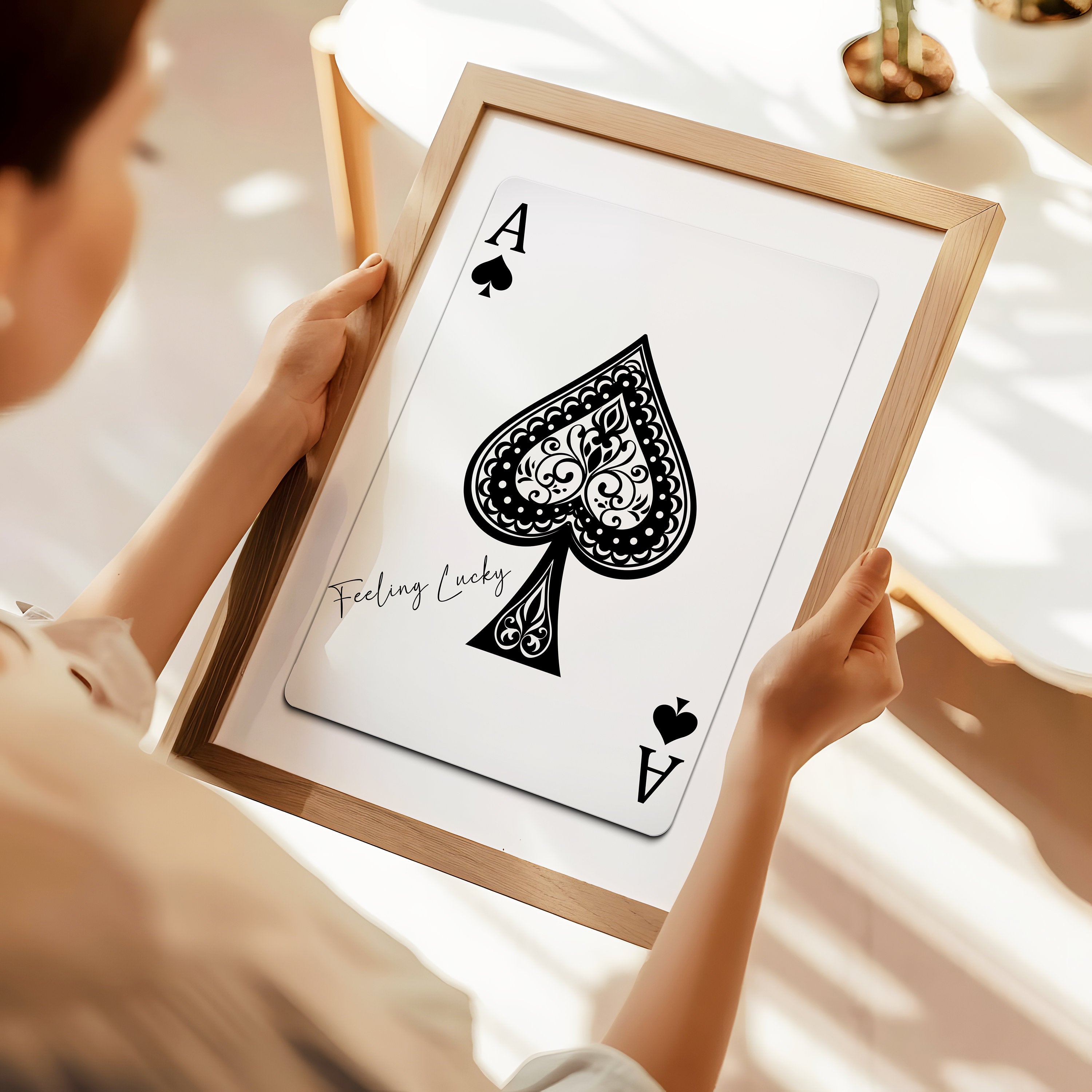 Ace of Spades Print, Playing Cards Poster, Retro Art Print, Gift Print, Trendy Bar Kitchen Aesthetic Wall Decor Print