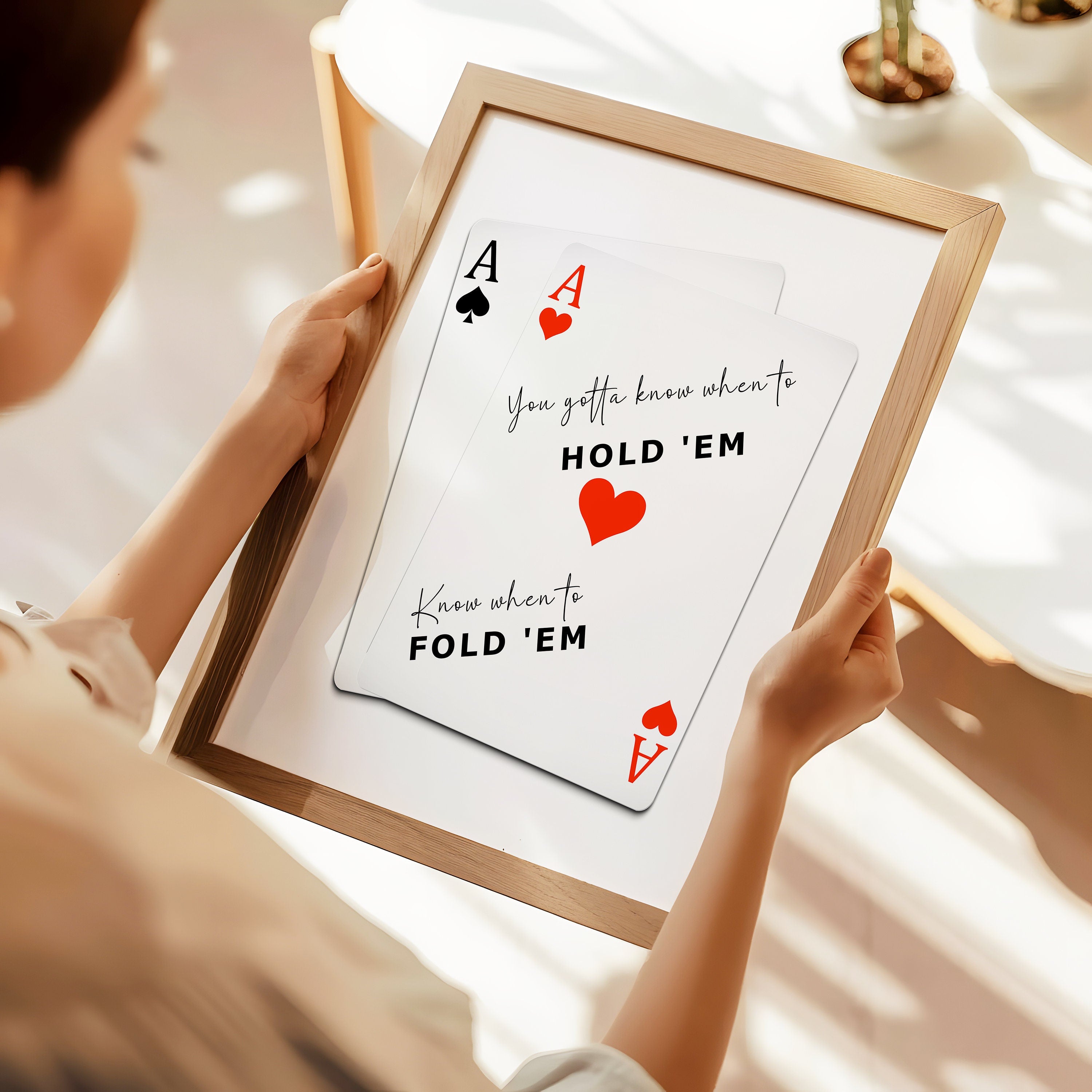 Pocket Aces, Playing Cards Poster, Quote Print, Wall Art, Gift For Friend, Trendy Bar Kitchen Aesthetic Wall Decor