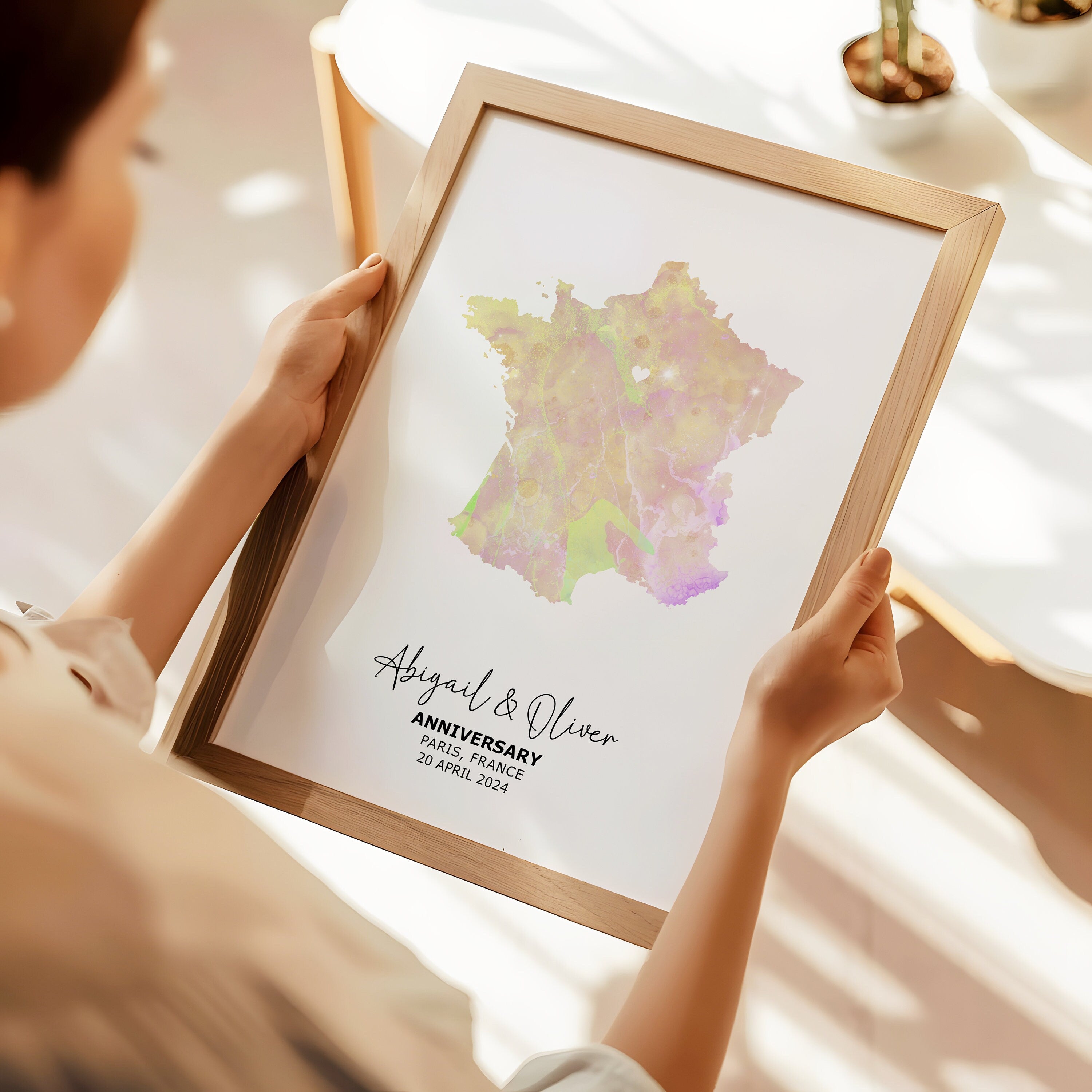 Anniversary Gift For Couple, Personalised Map Print, Gift For Wife, Gift For Husband, 1 Year Anniversary Gift , Custom Map Print