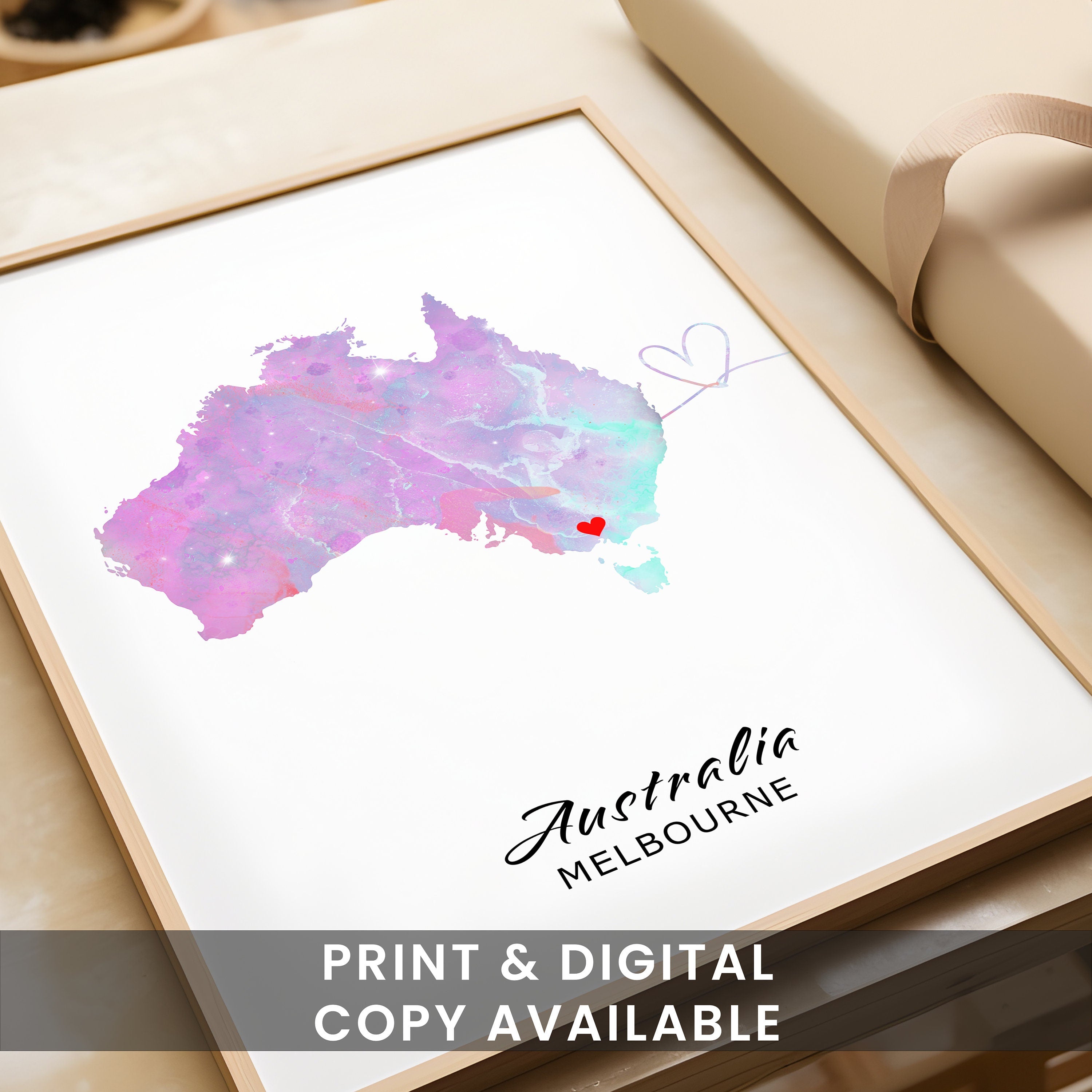 Set of 2 Personalised Maps - Any Two Countries, Custom Map Art, New Home Gift, Digital Map Print, County Map Wall Art - Digital File