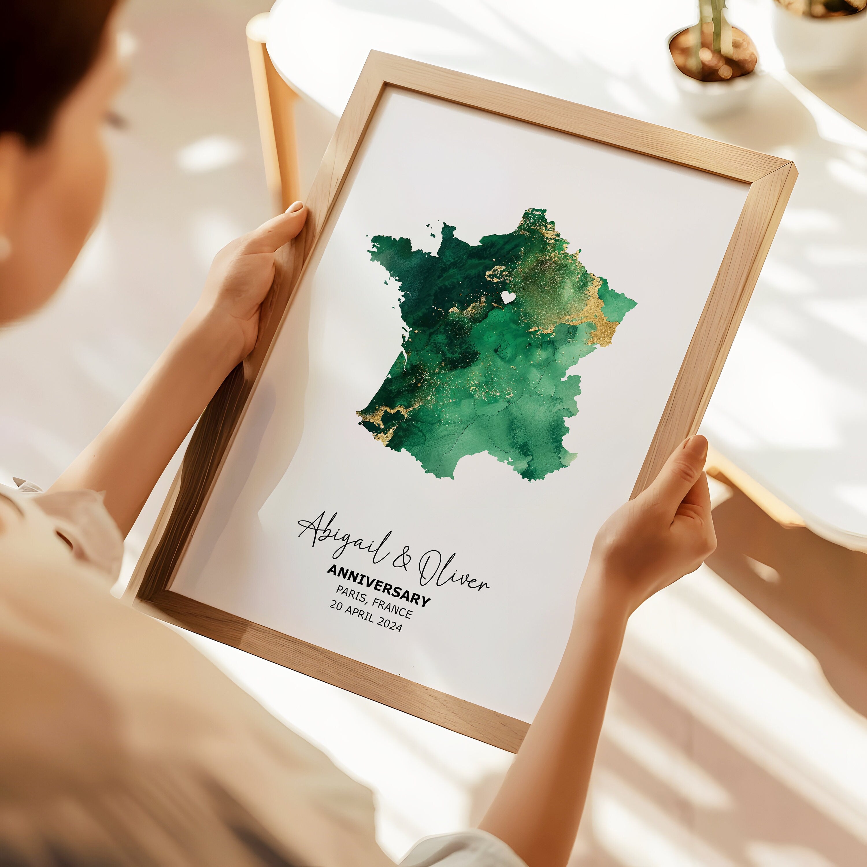 Anniversary Gift For Couple, Personalised Map Print, 1st Year Anniversary Gift, Gift For Husband, Gift For Wife, Where We Met Map, Wall Art