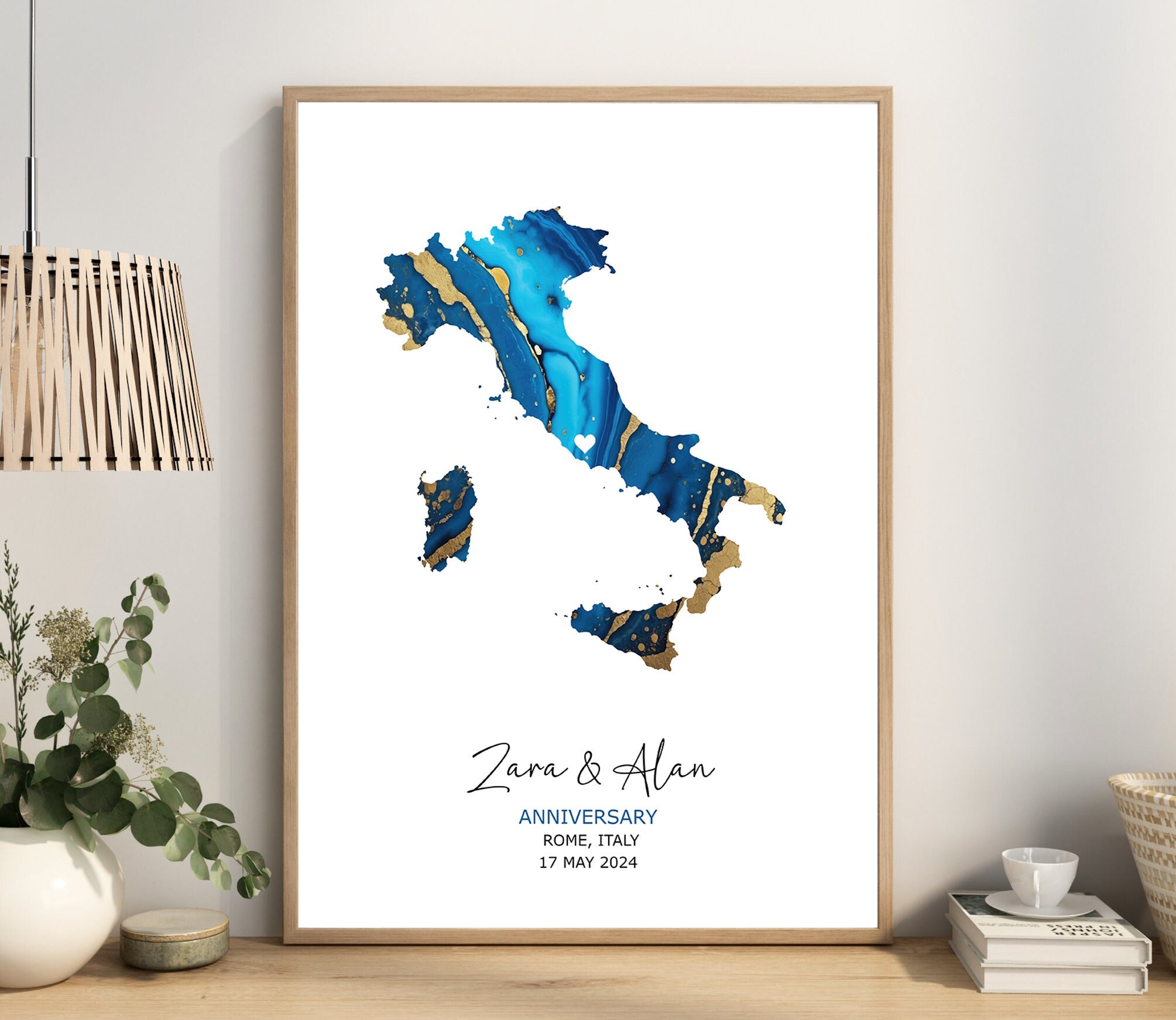 Anniversary Gift For Couple, Personalised Map Print, 1st Year Anniversary Gift, Gift For Husband, Gift For Wife, Where We Met Map, Wall Art