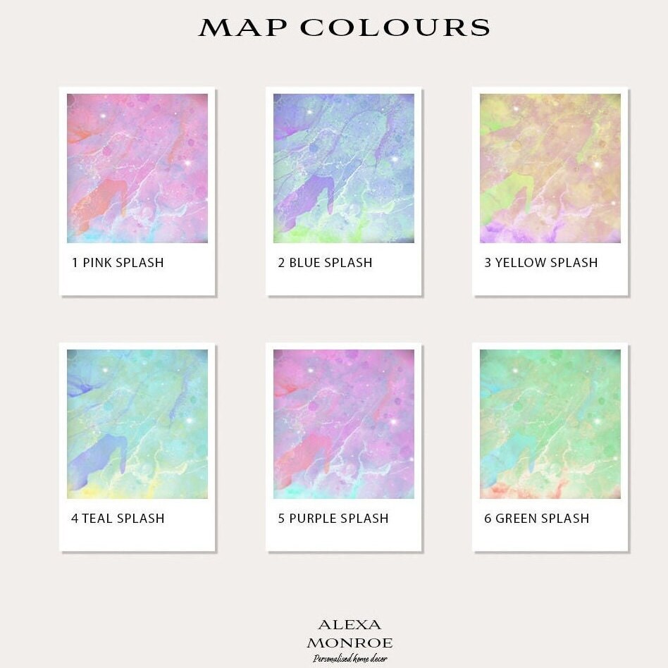 Anniversary Gift For Couple, Personalised Map Print, Gift For Wife, Gift For Husband, 1 Year Anniversary Gift , Custom Map Print