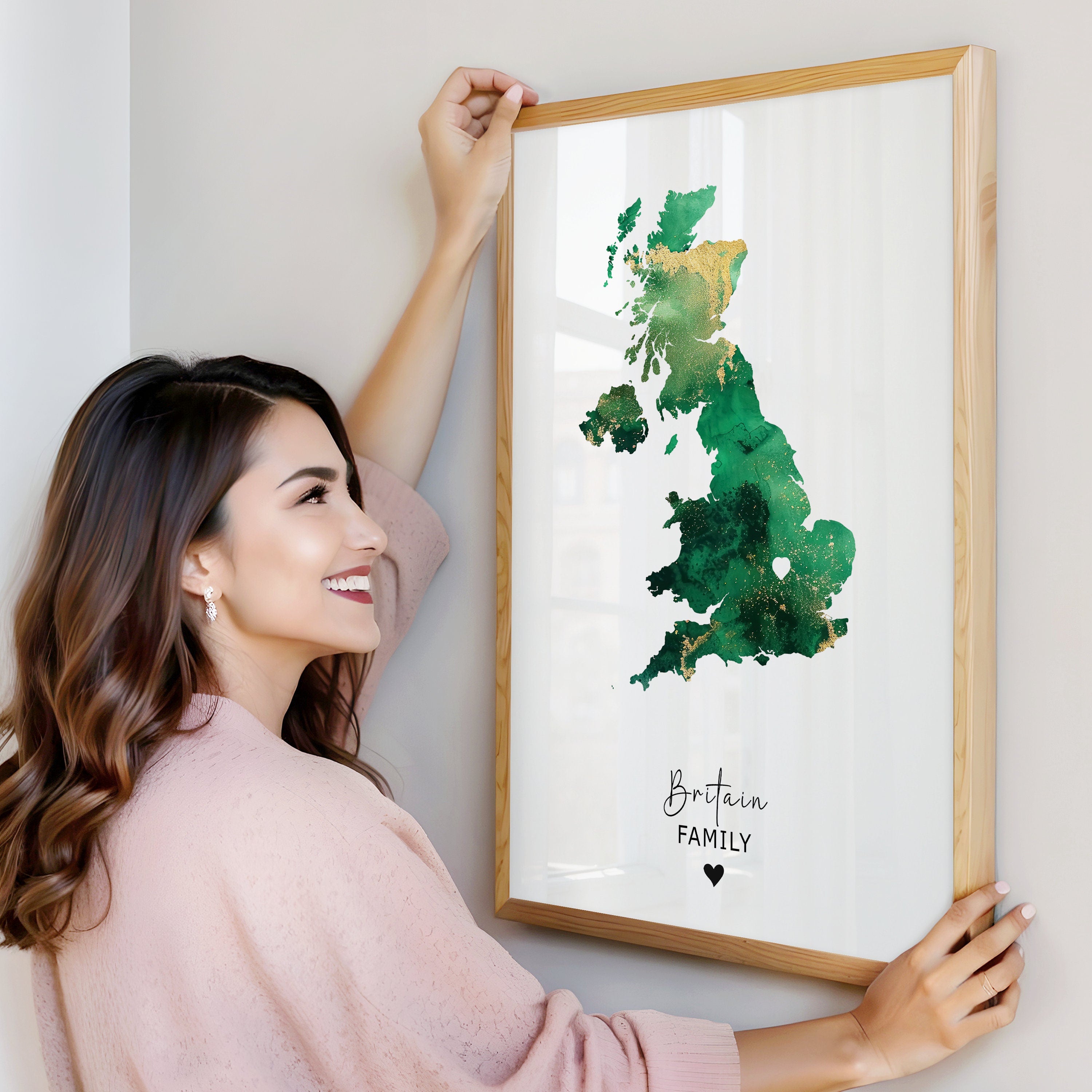Set of 2 Custom Map Prints - Gold Edition, Any Two Countries, Personalised Map Wall Art, New Home Gift, Fathers Day Gift - Digital File