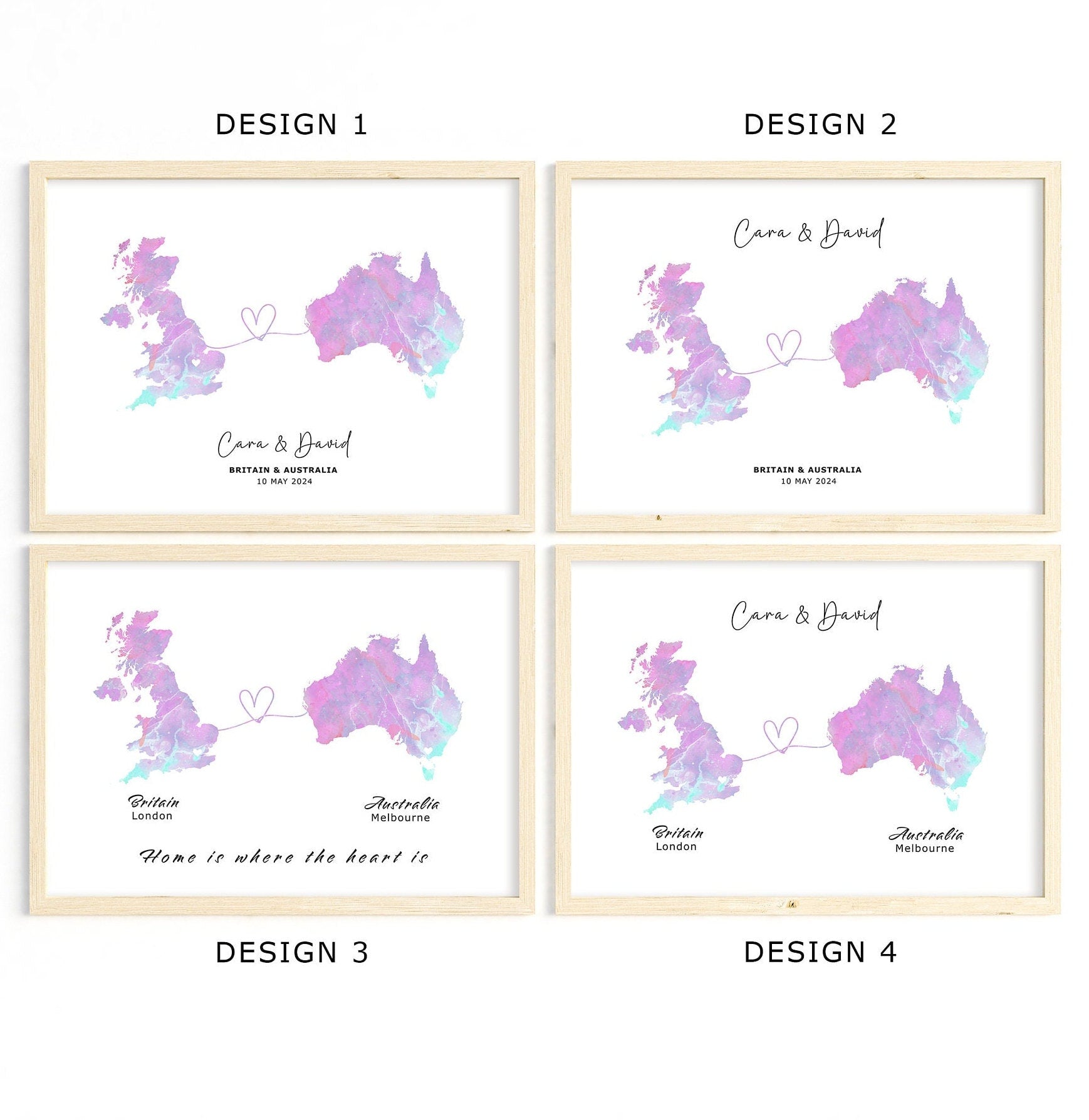 Custom Map Wall Art - Any Two Countries, Custom Map Decor, Country to Country, Leaving Gift, Gift for him, Travel Gift - Digital File