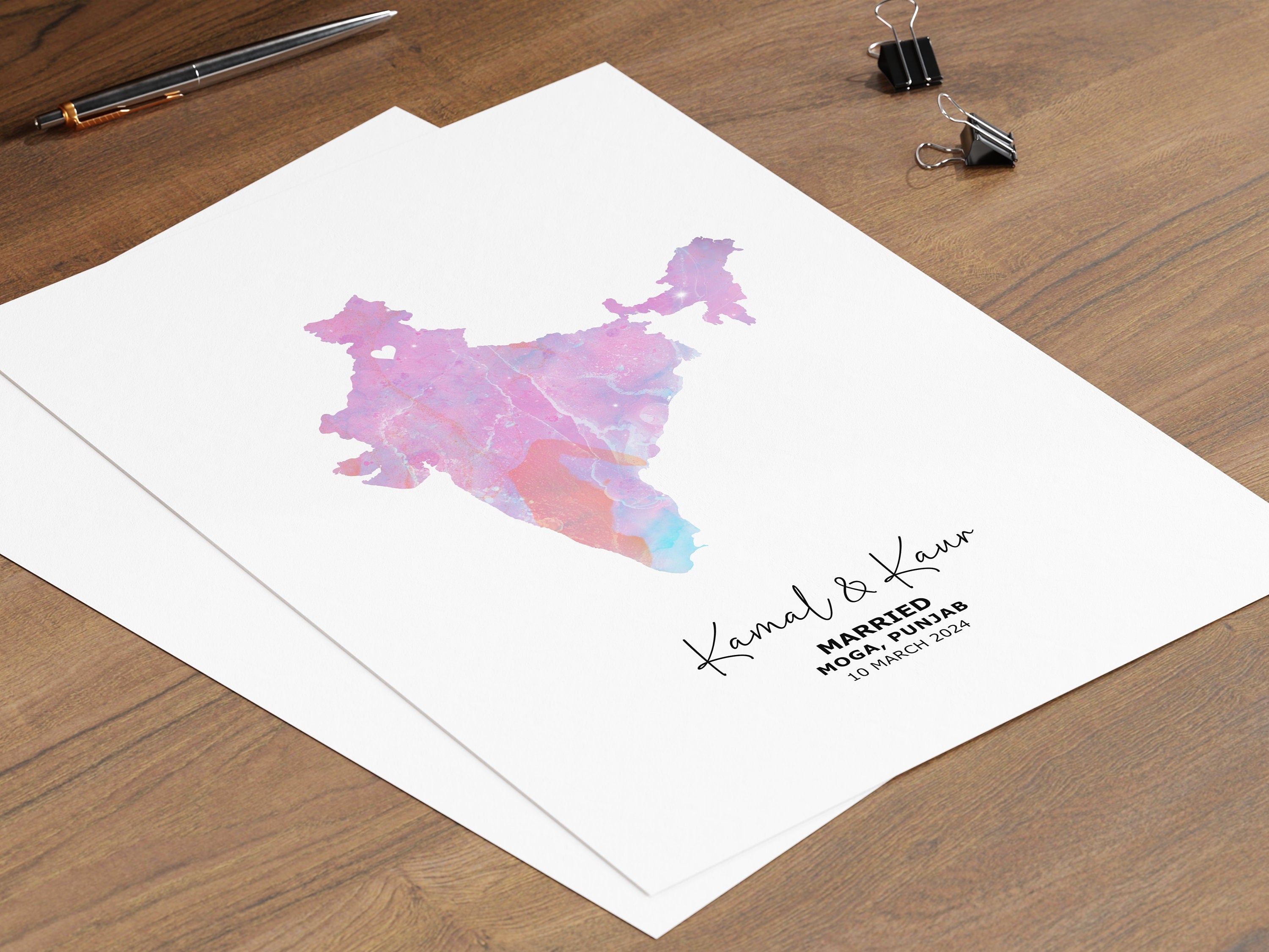 Personalised Wedding Gift, Wedding Map Print, Any Country, Wedding Gift For Couple, Gift For Bride, Gift For Groom, Custom Map Print