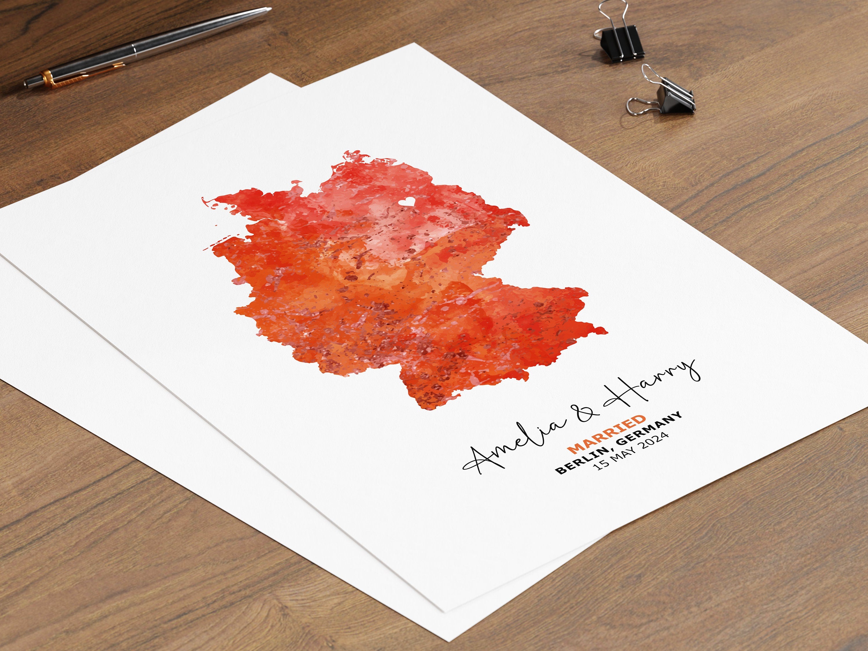 Wedding Gift For Couple, Personalised Map Print, Wedding Gift For Bride, Gift For Couple, Gift For Husband, Wedding Map Print