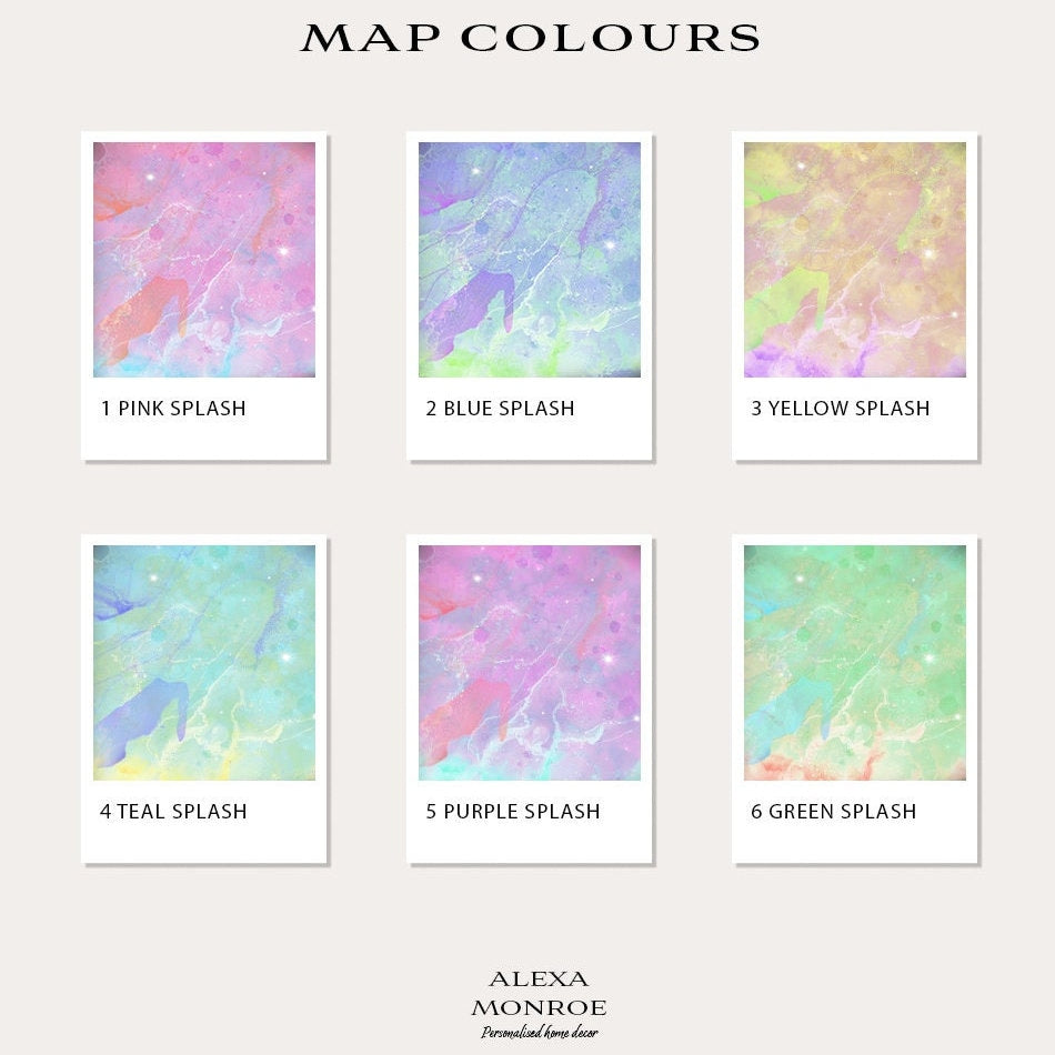 Custom Watercolour Map Prints - Set of 2 Any Two Countries, Personalised Map Wall Art, New Home Gift, Fathers Day Gift