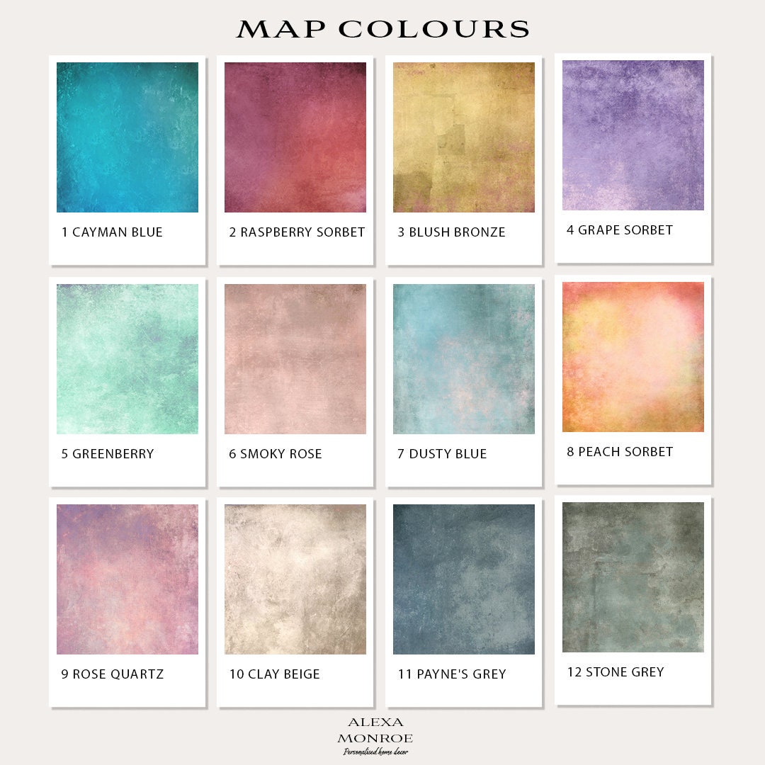 Personalised Map Wall Print - Any Three Countries, Custom Map Decor, Country to Country Wall Art Print, Gift for him, Travel Gift