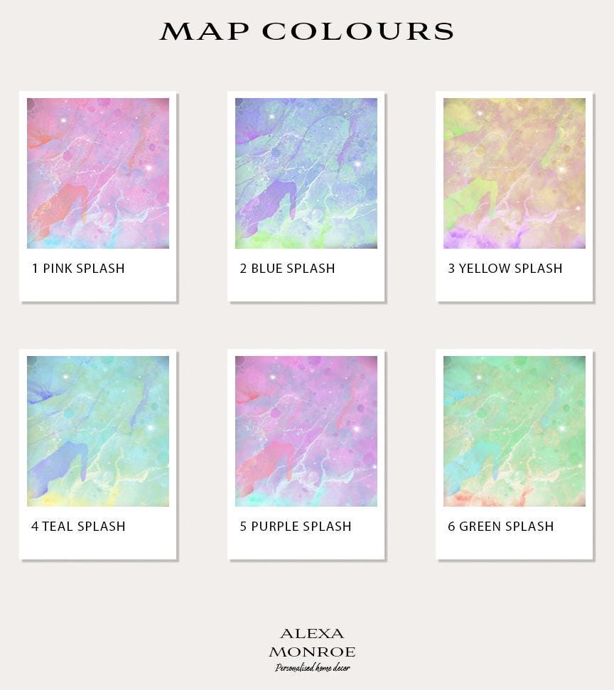 Set of 3 Personalised Map Prints - Any Three Countries, Custom Map Art, New Home Gift, Fathers Day Gift, World Map, City Map