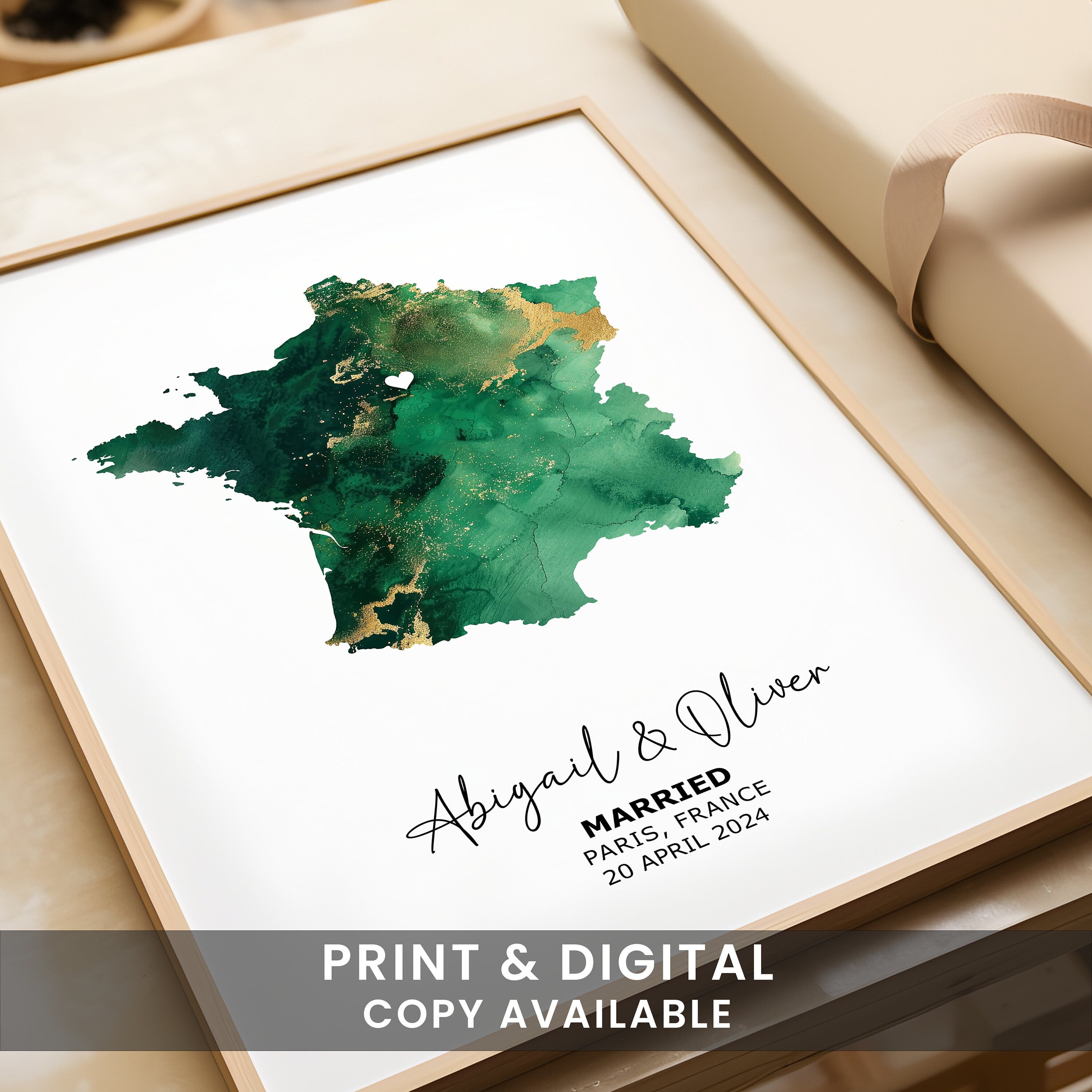 Wedding Map Print, Wedding Gift For Bride, Personalised Map Print, Gift For Couple, Gift For Husband, Wedding Map Print