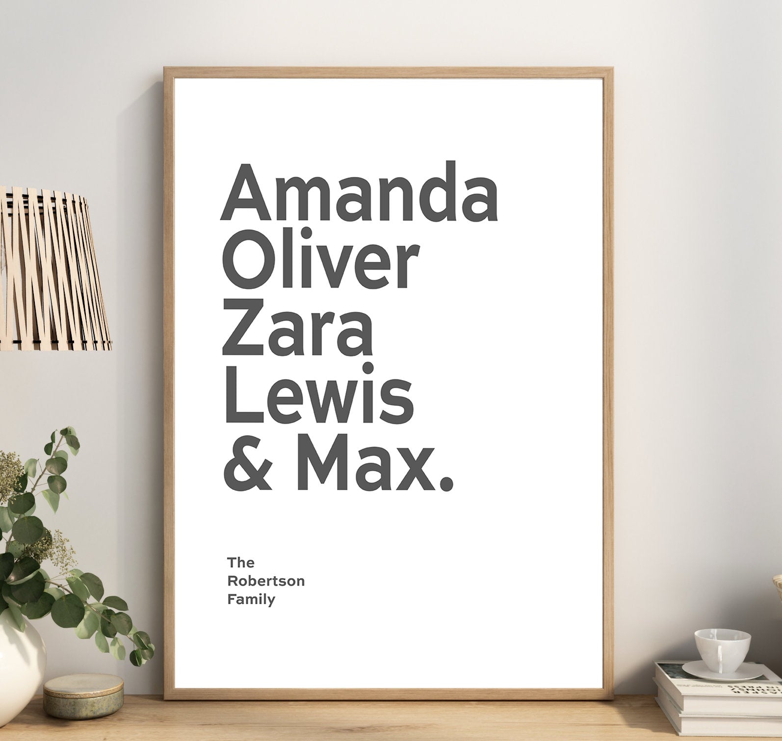 Personalised Typographic Family Names Print