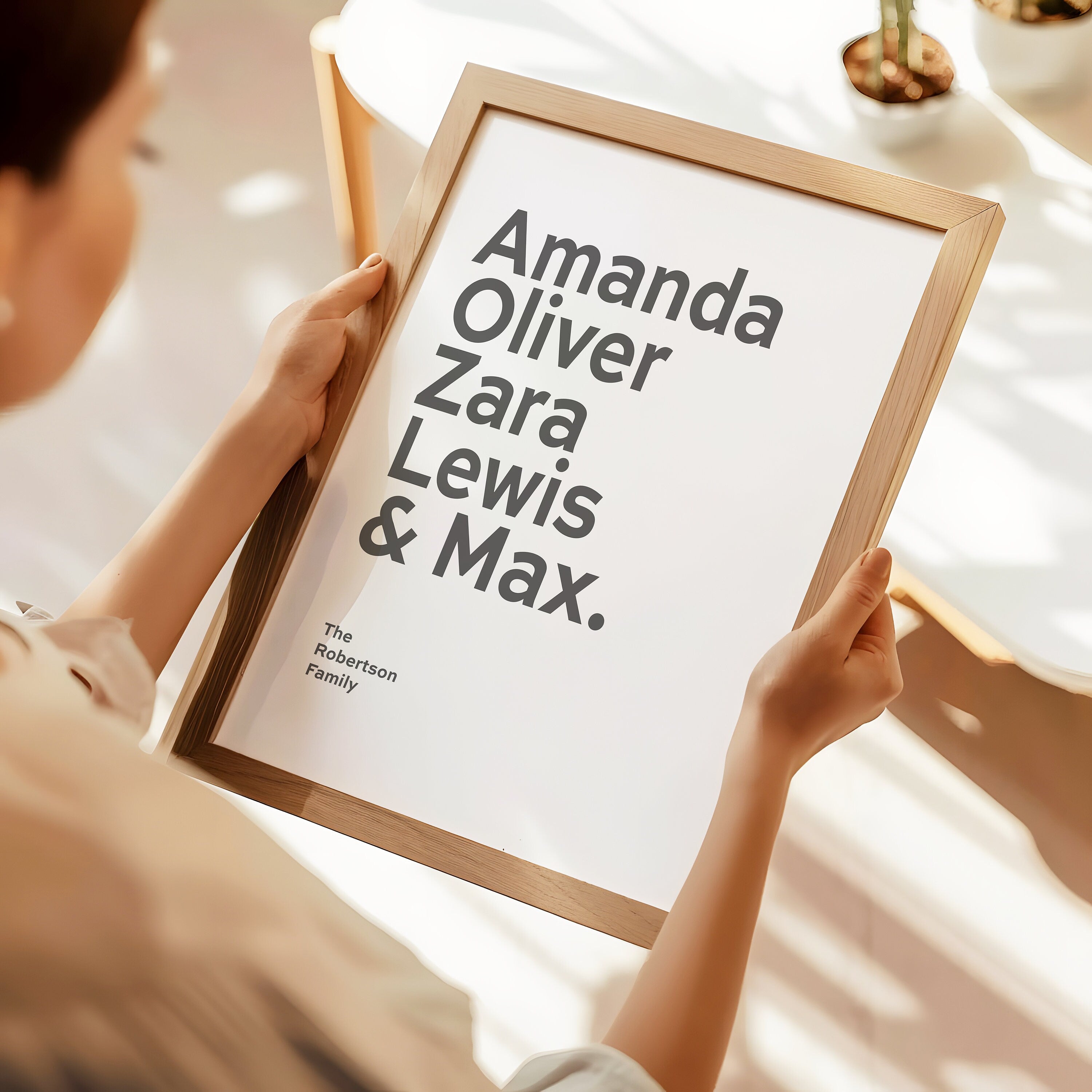 Personalised Typographic Family Names Print