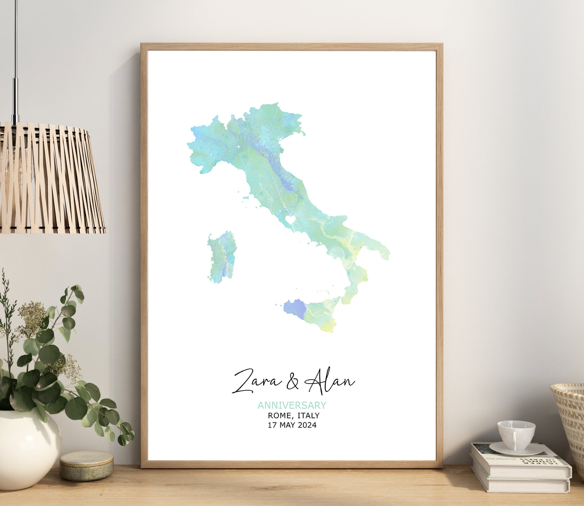 Anniversary Gift For Couple, Personalised Map Print, Gift For Wife, Gift For Husband, 1 Year Anniversary Gift , Custom Map Print