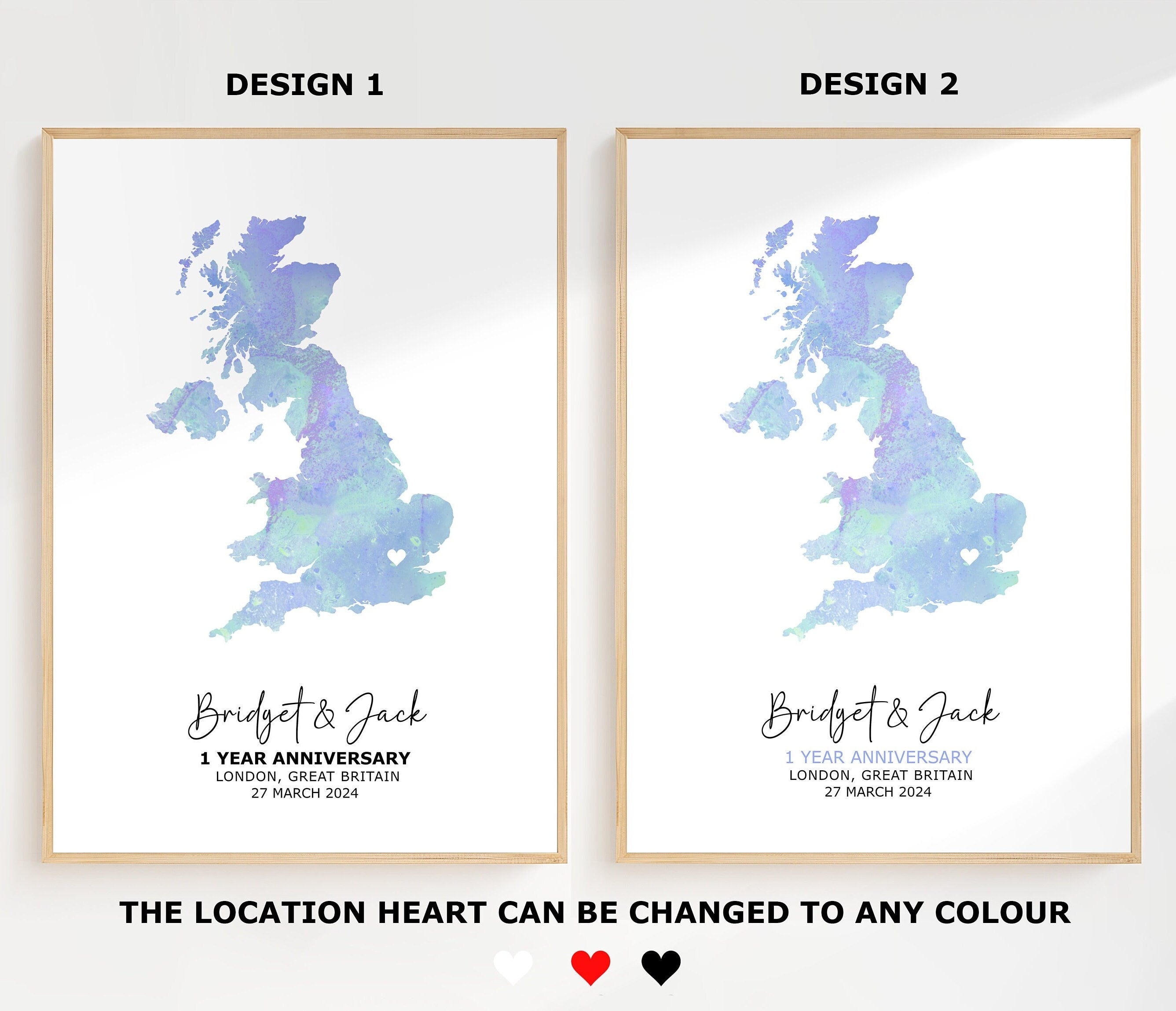 Anniversary Gift For Couple, Personalised Map Print, Gift For Wife, Gift For Husband, 1 Year Anniversary Gift , Custom Map Print