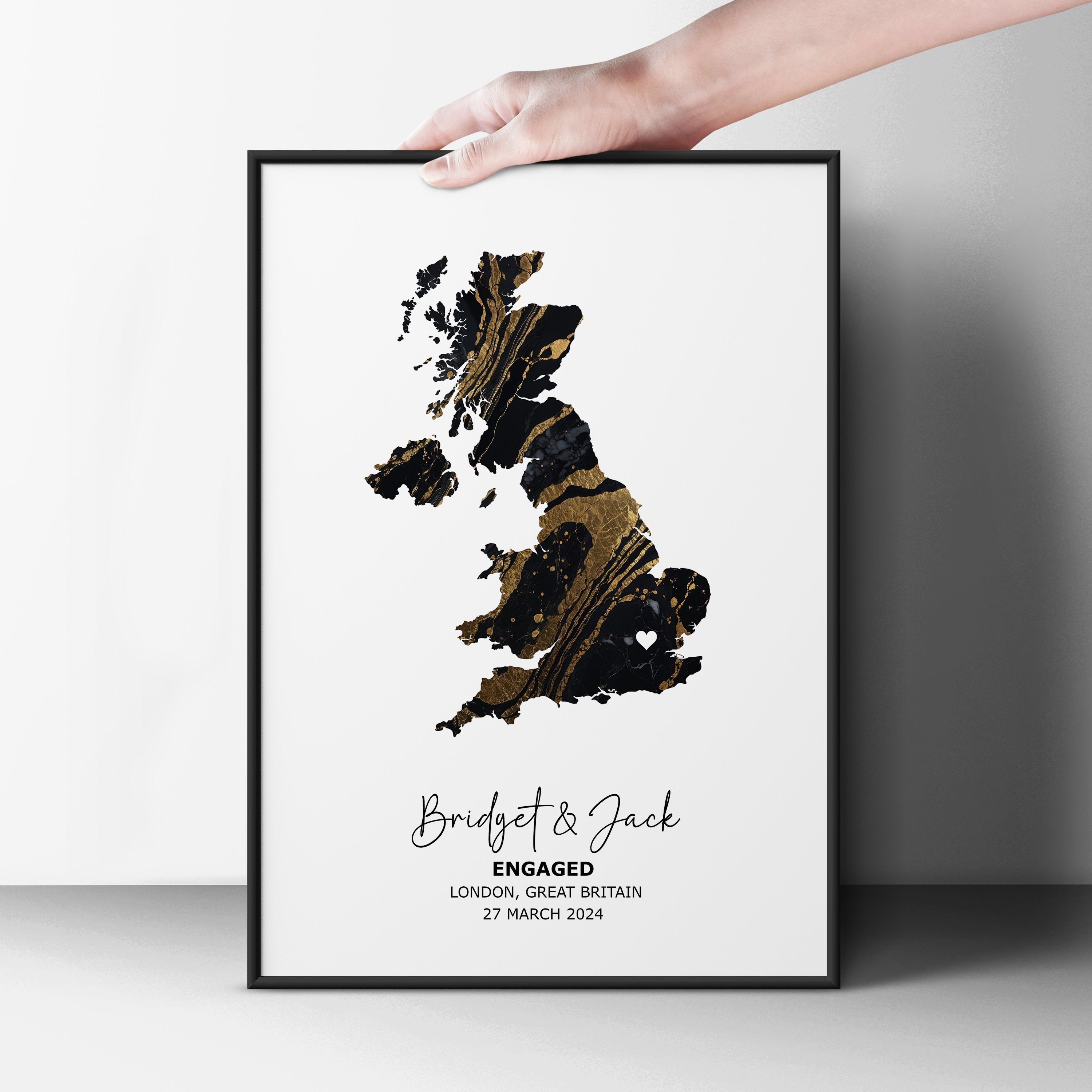 Anniversary Gift For Couple, Personalised Map Print, 1st Year Anniversary Gift, Gift For Husband, Gift For Wife, Where We Met Map, Wall Art