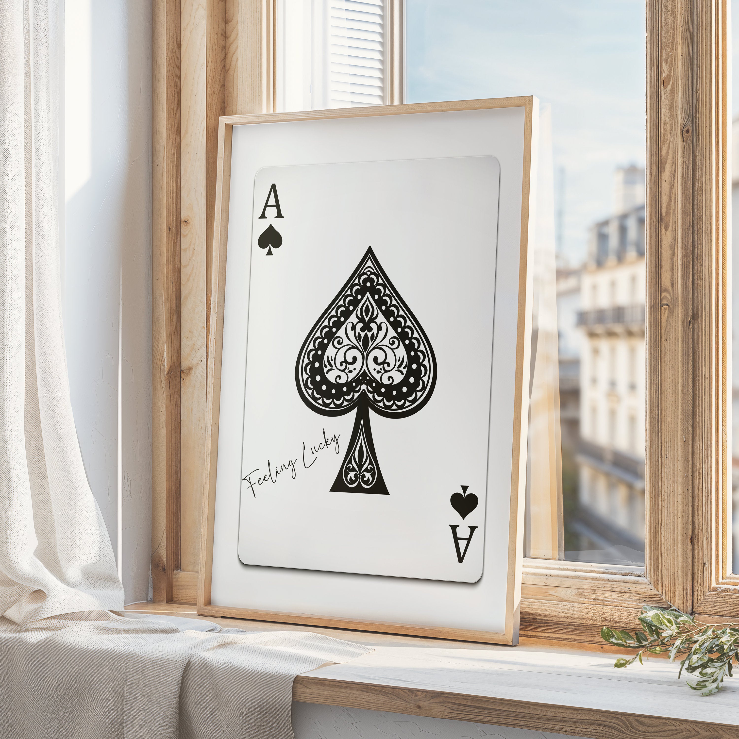 Ace of Spades Print, Playing Cards Poster, Retro Art Print, Gift Print, Trendy Bar Kitchen Aesthetic Wall Decor Print