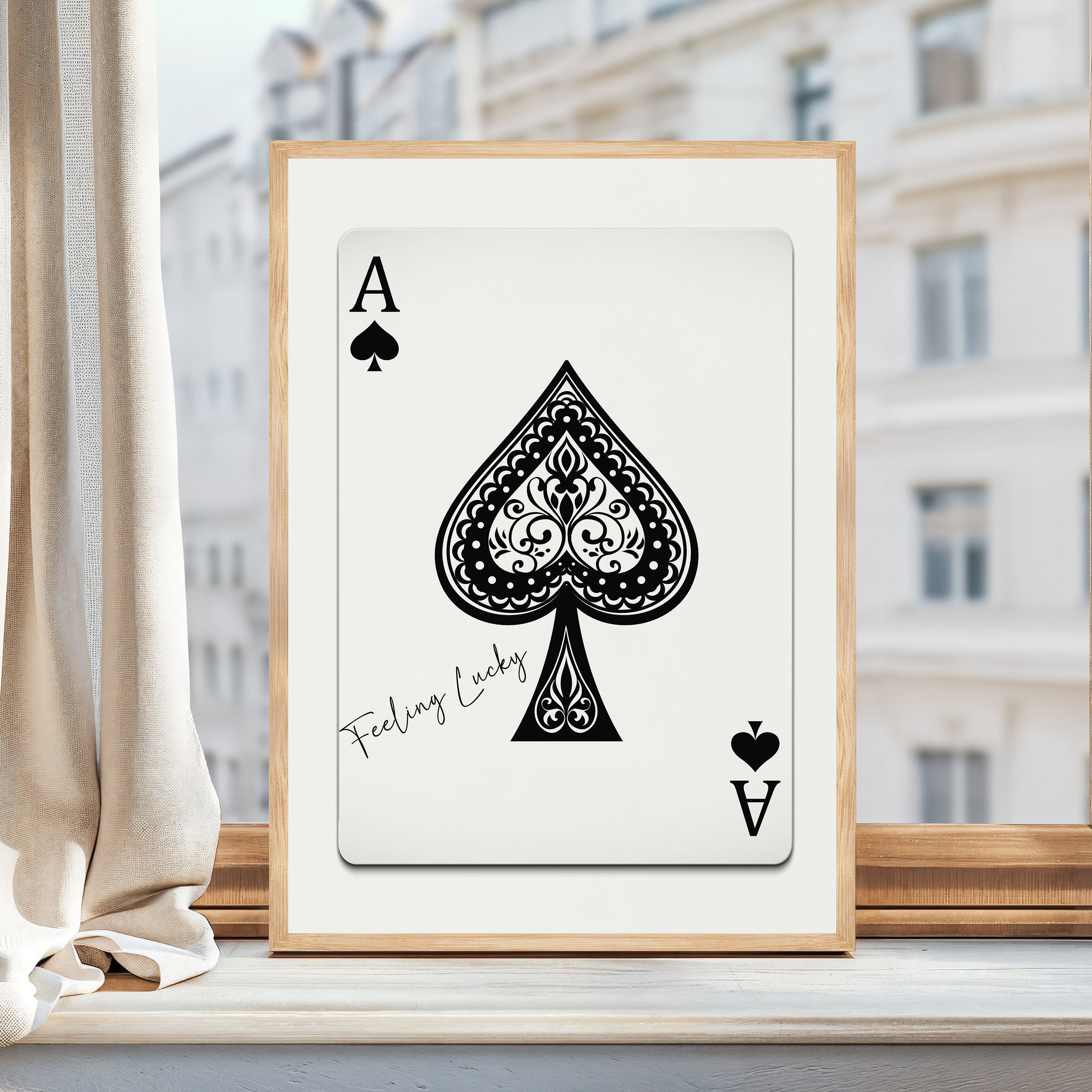 Ace of Spades Print, Playing Cards Poster, Retro Art Print, Gift Print, Trendy Bar Kitchen Aesthetic Wall Decor Print