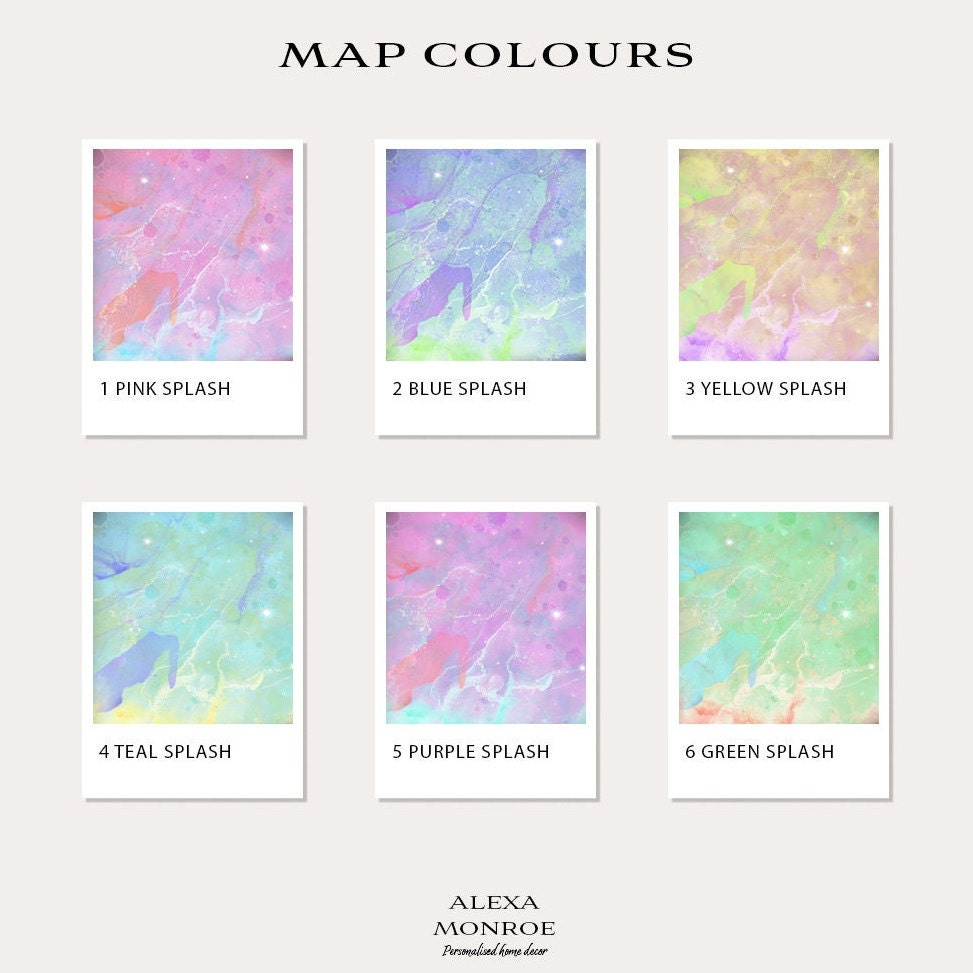 Set of 2 Personalised Maps - Any Two Countries, Custom Map Art, New Home Gift, Digital Map Print, County Map Wall Art - Digital File