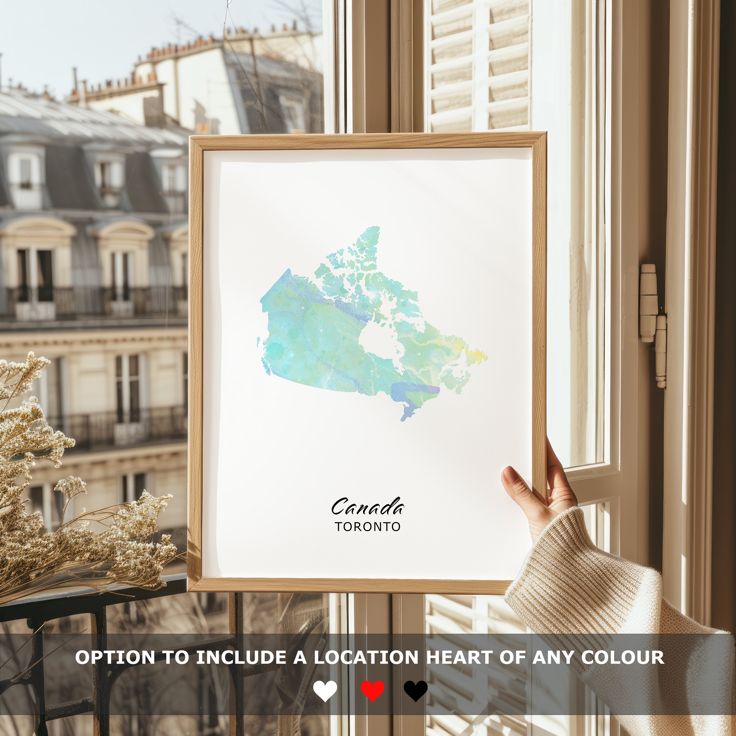 Minimalist Watercolour Map Print, Modern Wall Art, Office Decor, Traveler Gift, Home Decor, Map Poster - Digital File