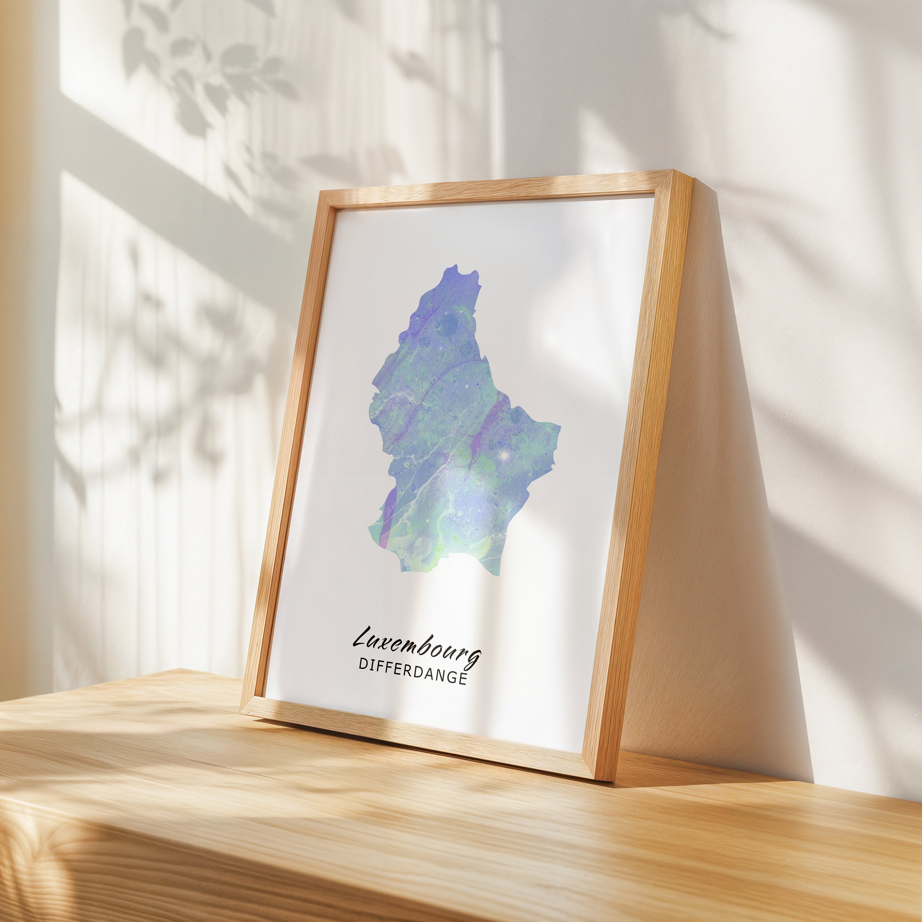 Minimalist Watercolour Map Print, Modern Wall Art, Office Decor, Traveler Gift, Home Decor, Map Poster - Digital File