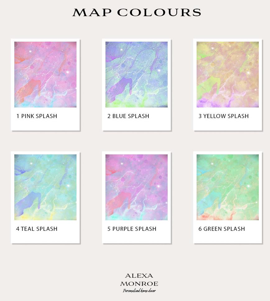 Minimalist Watercolour Map Print, Modern Wall Art, Office Decor, Traveler Gift, Home Decor, Map Poster - Digital File