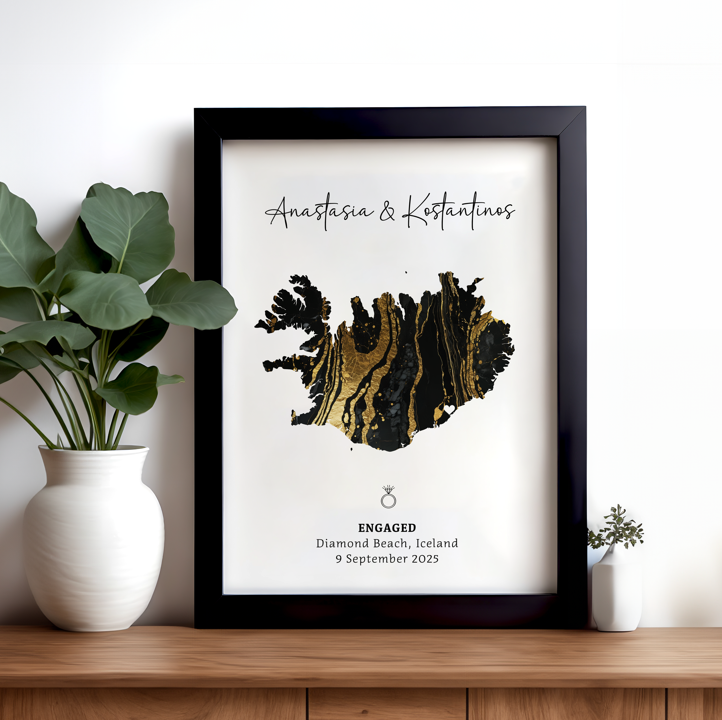 Personalised Engagement Gift, Engagement Gift , Gift For Engaged Couple, Personalised Map Location, She Said Yes Gift, Map Poster, Map Print