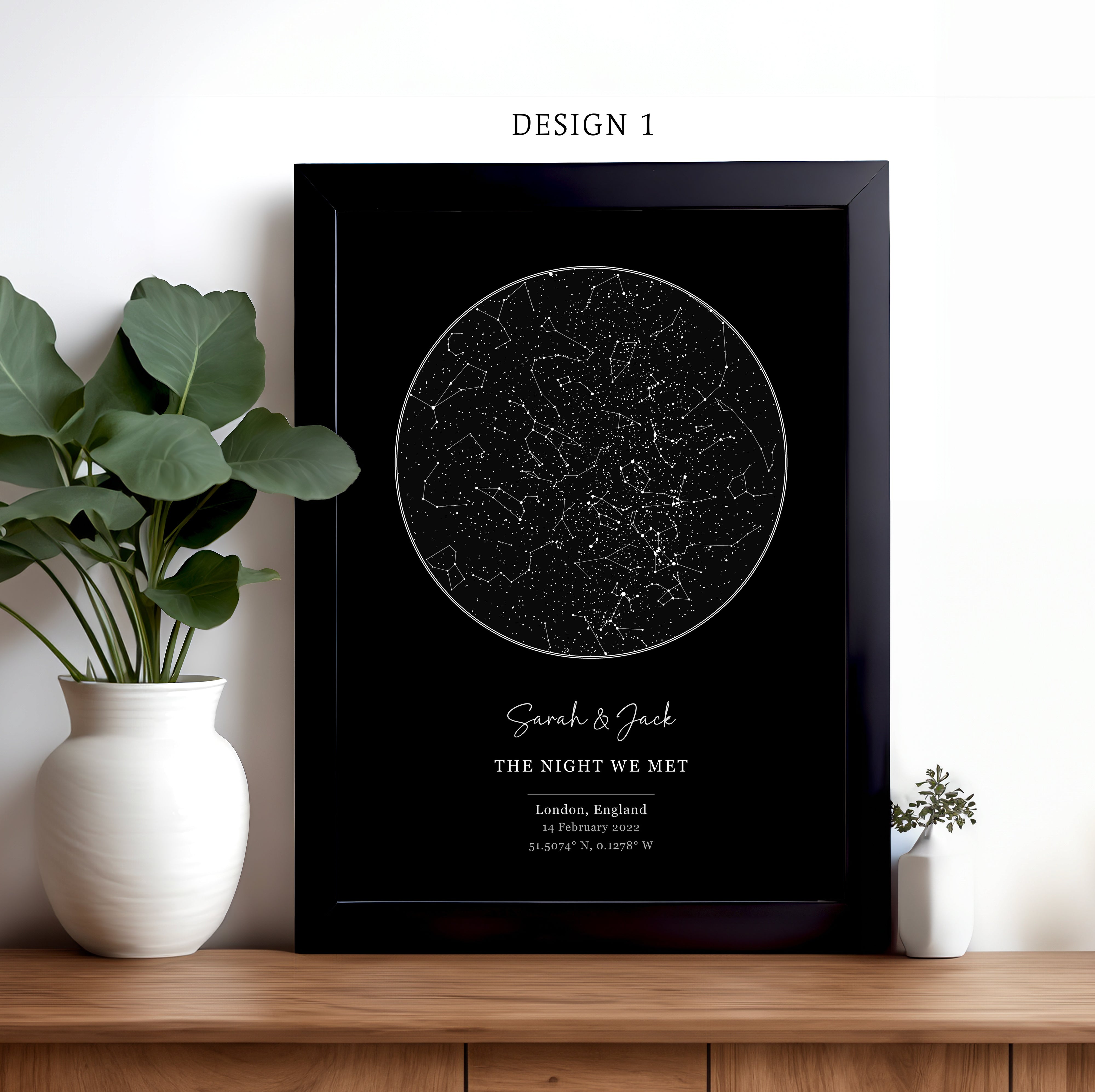 Personalised Star Map Print - Design 1 Lifestyle Mockup