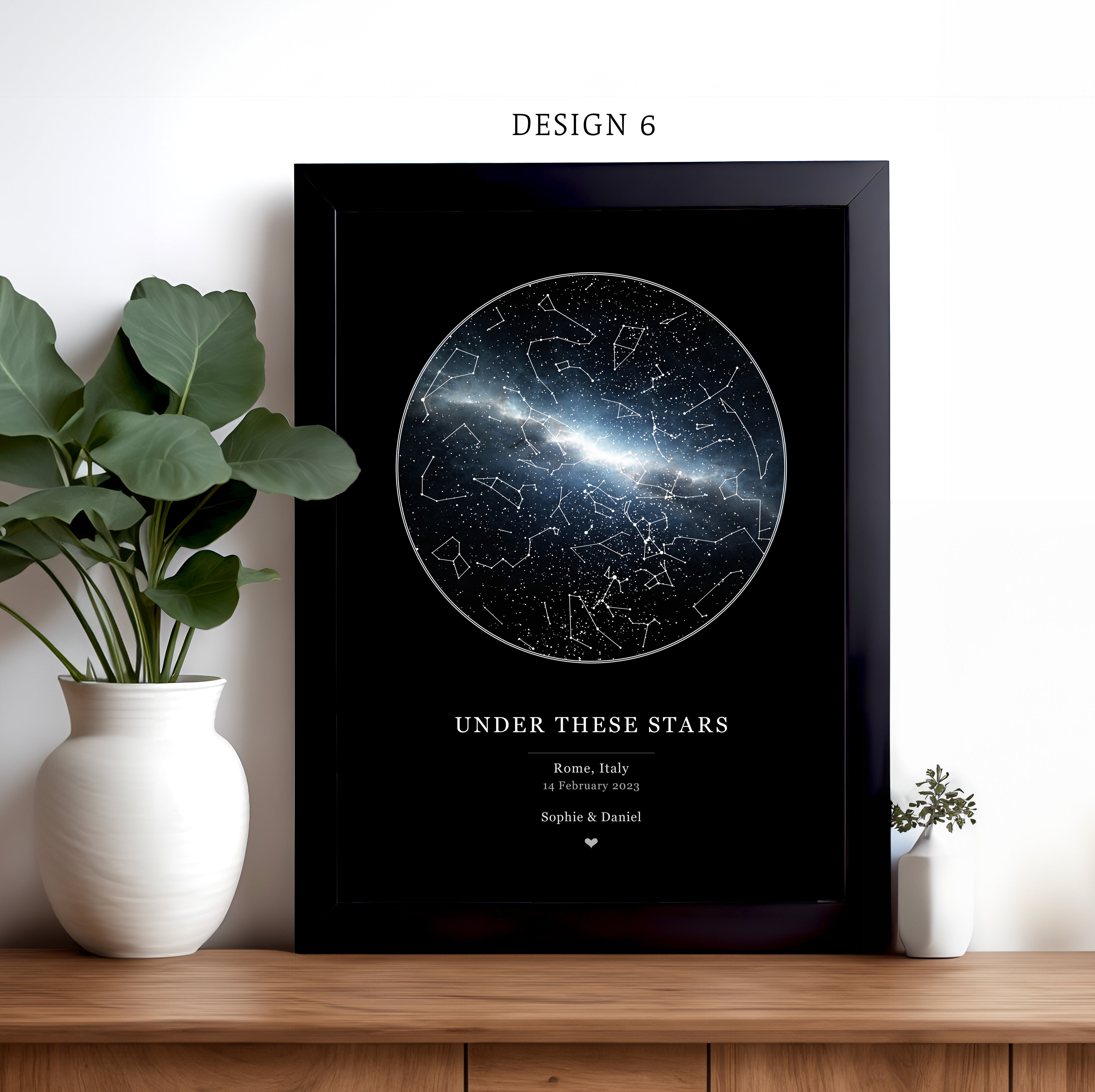 Personalised Star Map Print - Design 6 Lifestyle Mockup