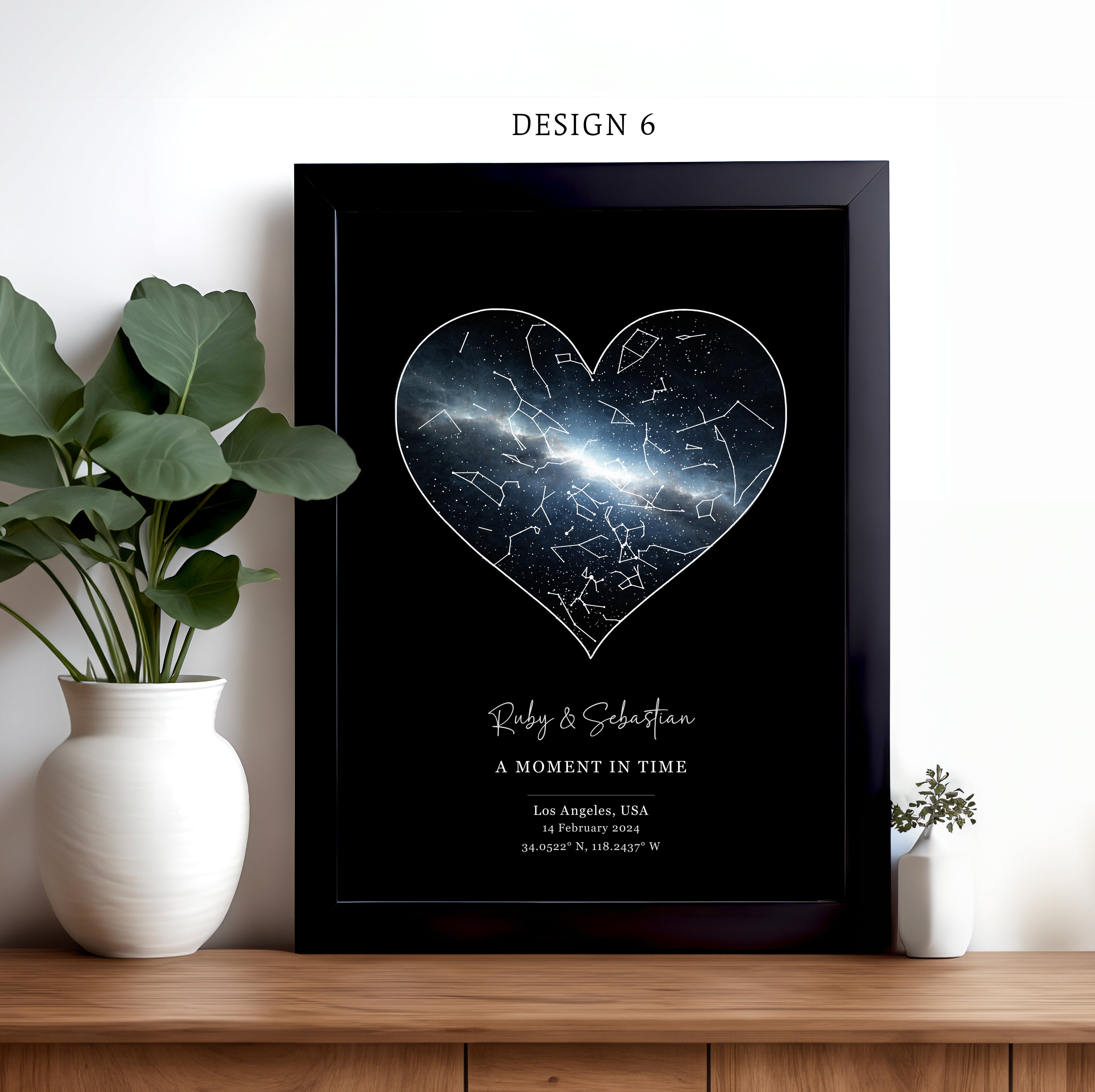 Personalised Star Map Print - Design 6 Lifestyle Mockup