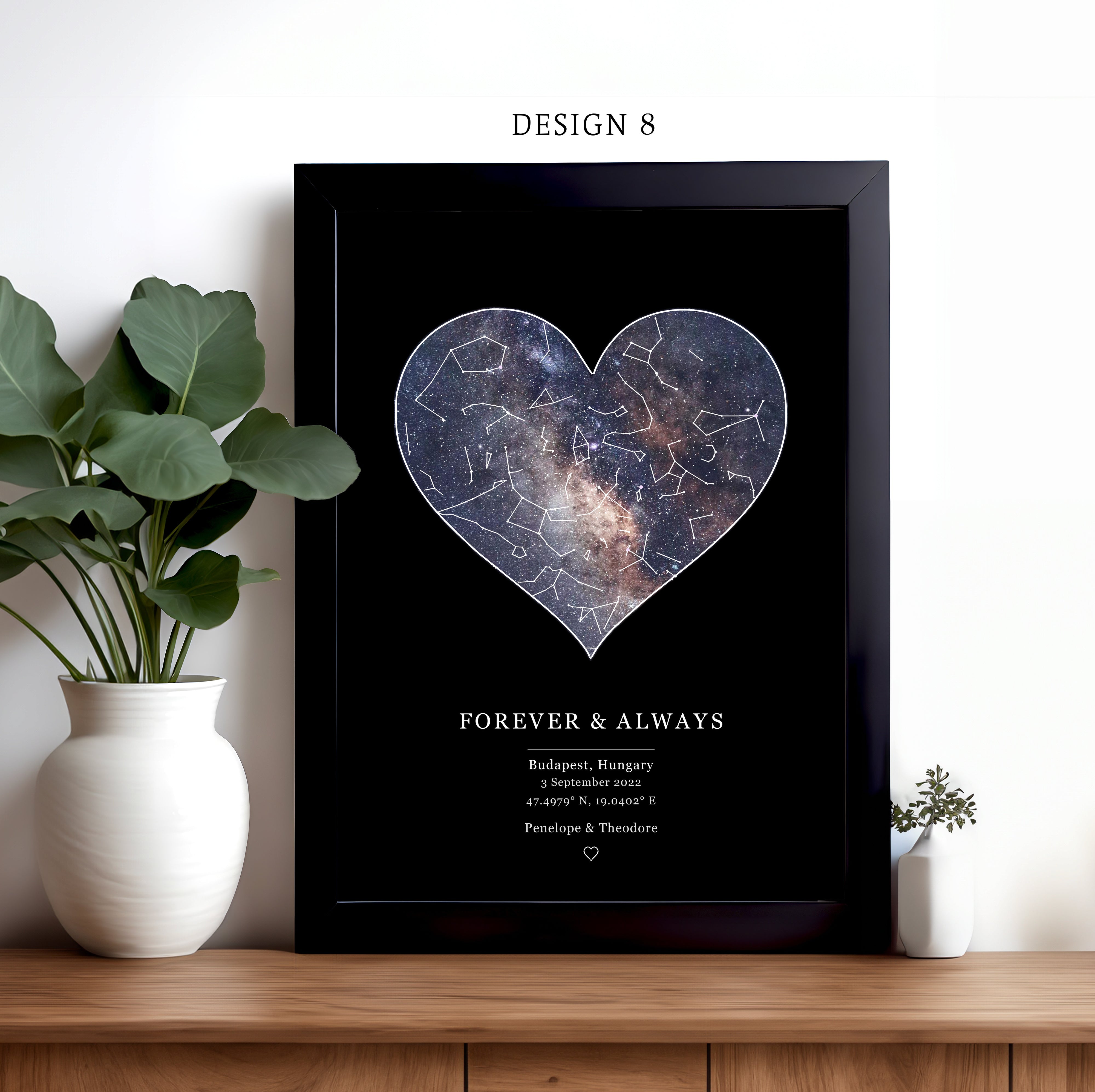 Personalised Star Map Print - Design 8 Lifestyle Mockup