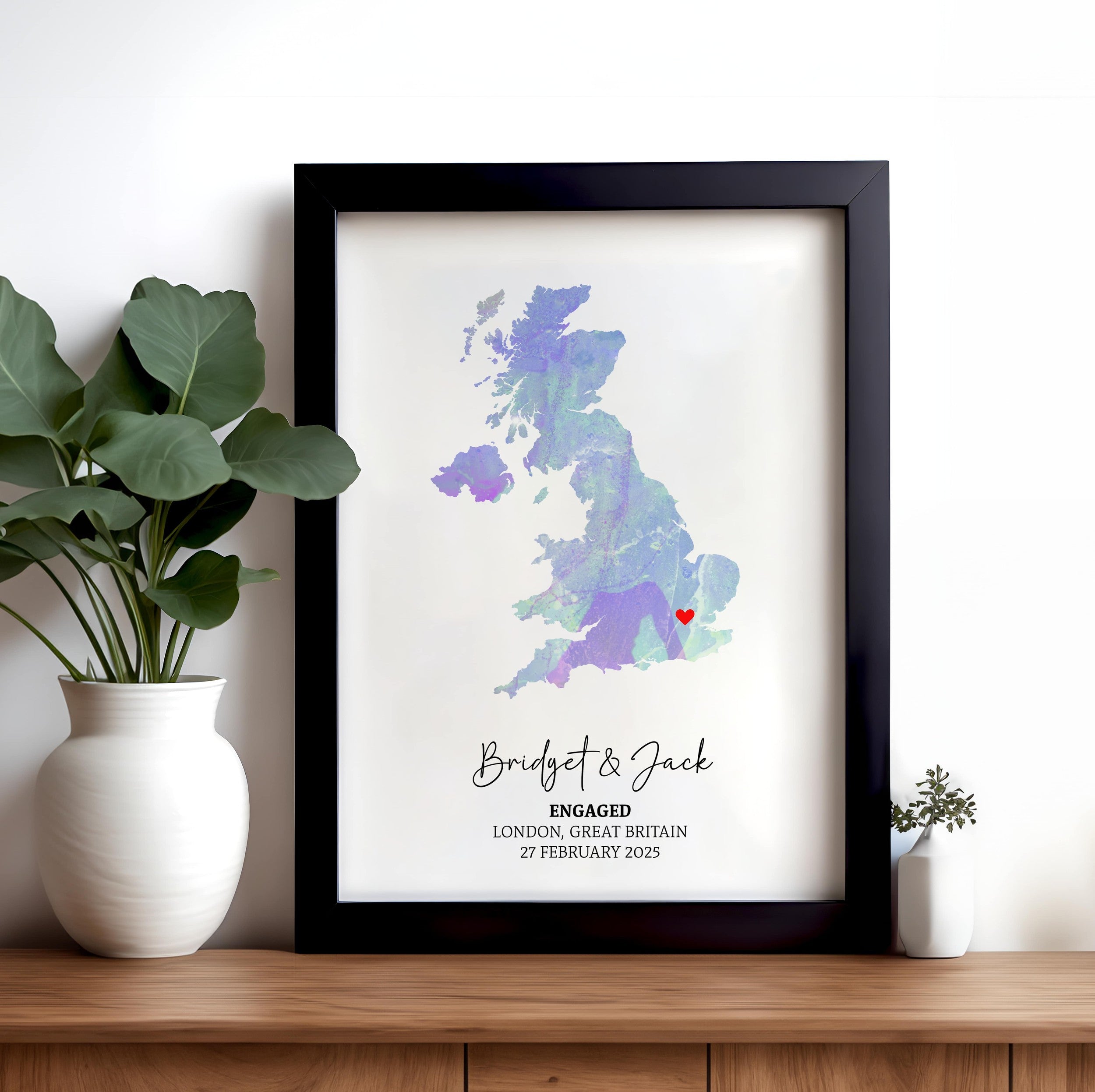 Anniversary Gift For Couple, Personalised Map Print, Gift For Wife, Gift For Husband, 1 Year Anniversary Gift , Custom Map Print